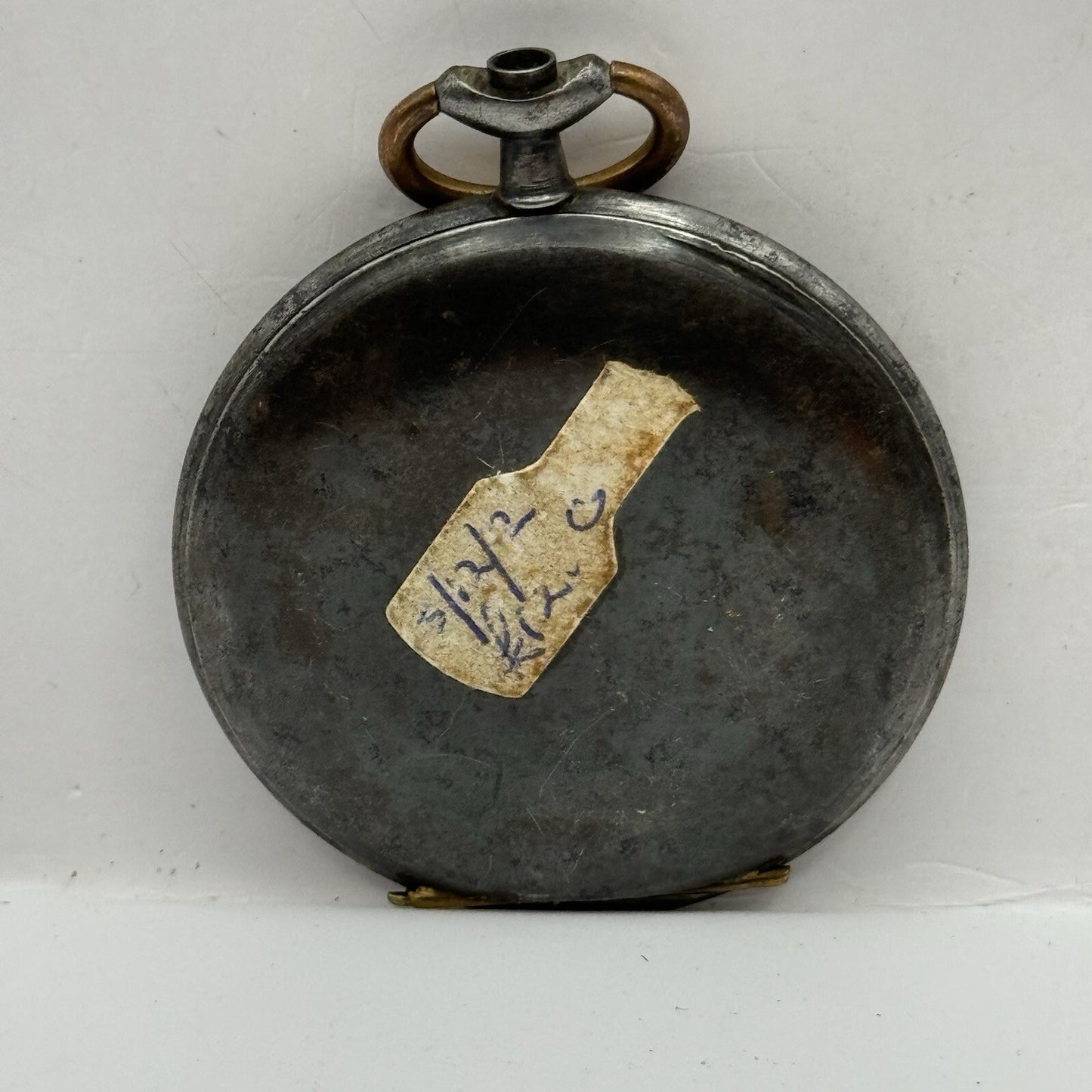50mm Vintage Gun Metal Grey Mystery Nice Movement Pocket Watch FOR PARTS