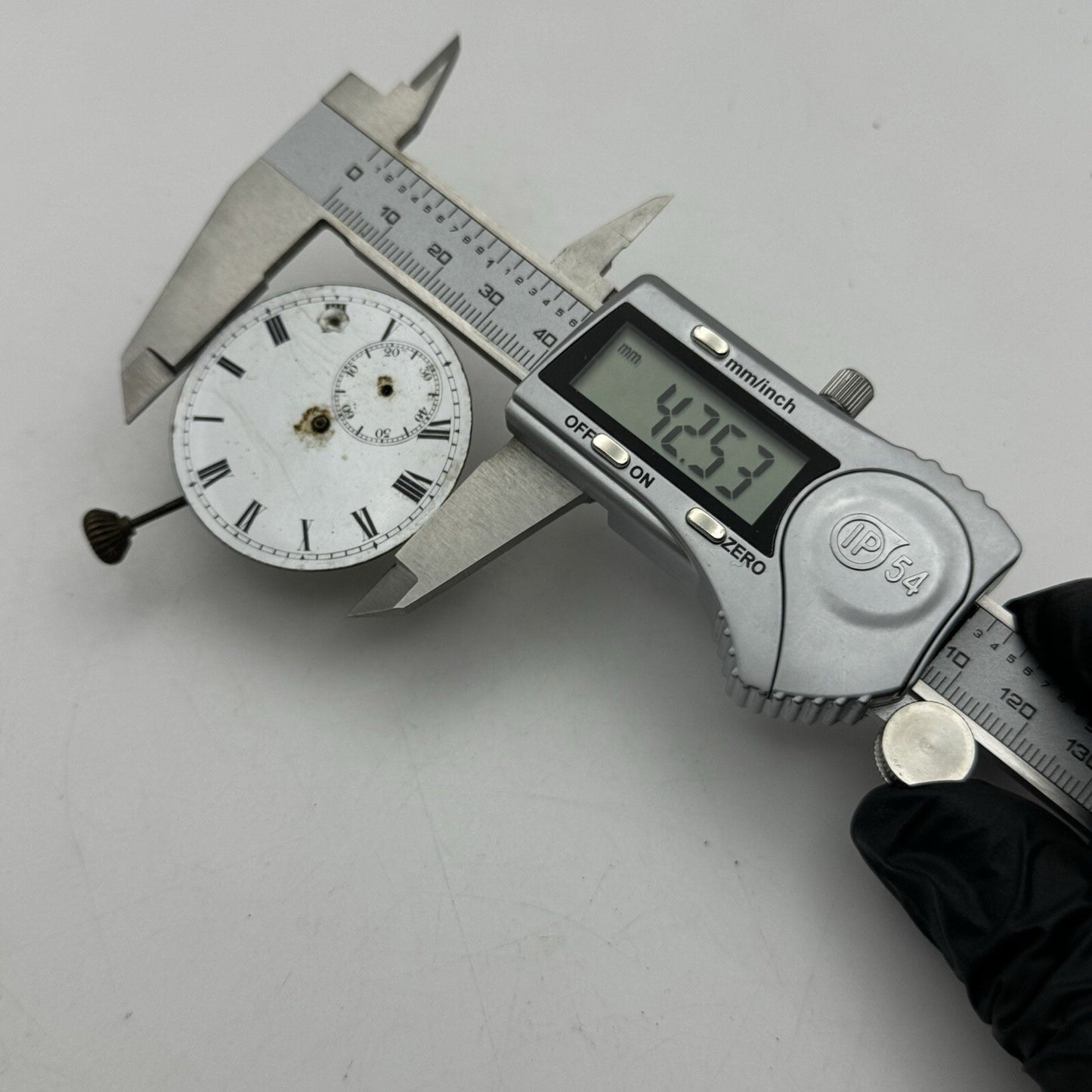 42.5mm Interesting Swiss Top Wind Pocket Watch Movement Dial FOR PARTS