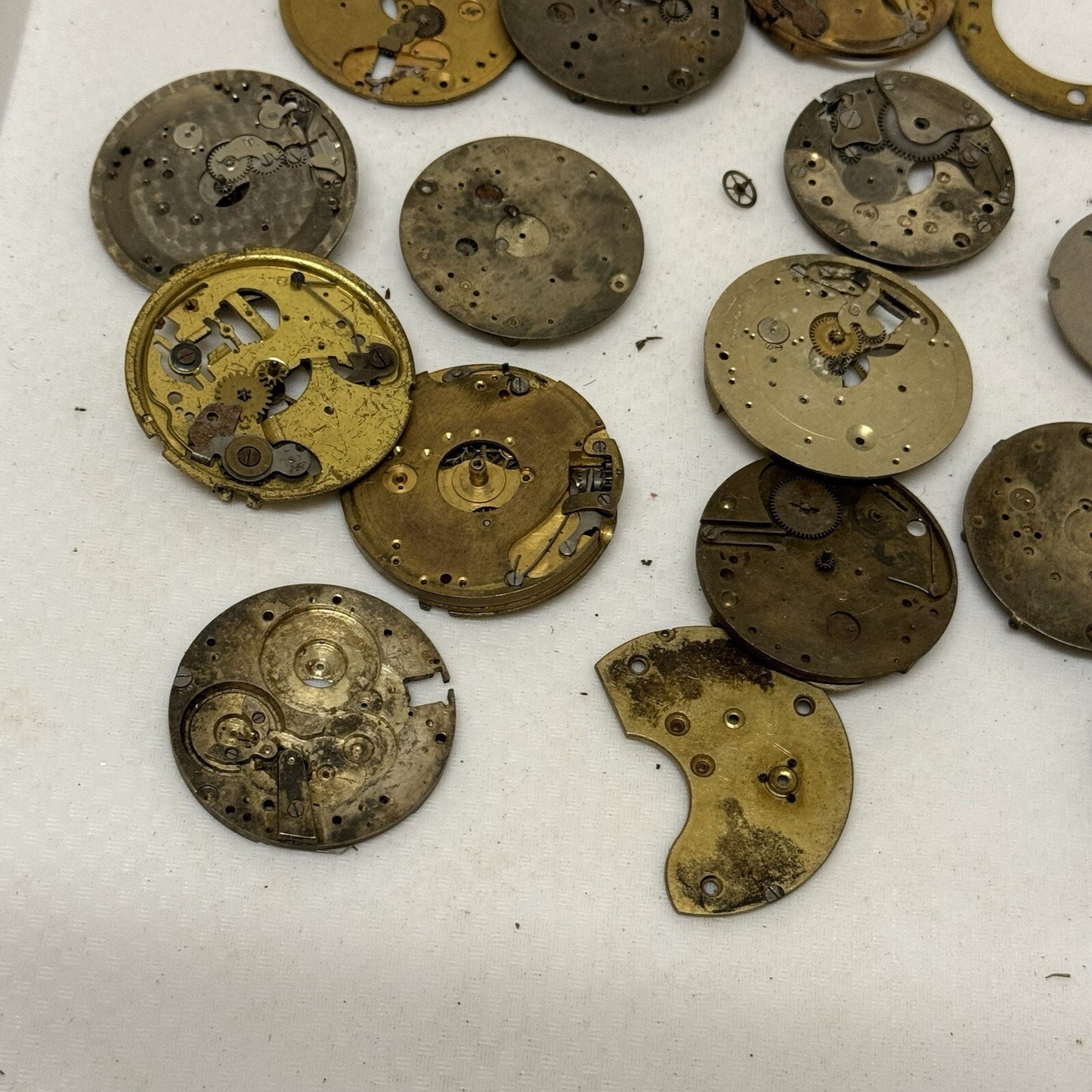 Bundle Antique Partial Pocket Watch Movements Parts Repair Watchmakers Job Lot