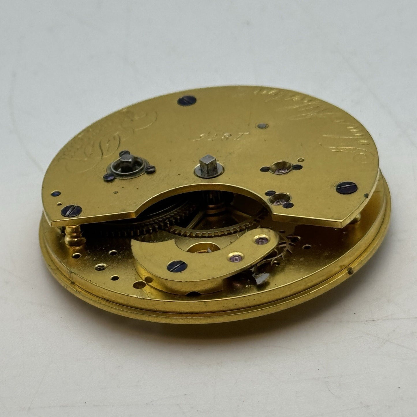 43mm Manual Wind John Atherton Liverpool Fusee Pocket Watch Movement FOR PARTS
