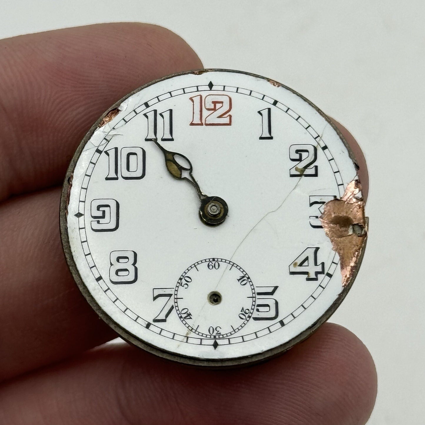 32.6mm Men’s Large Military Trench Watch Movement Swiss Made PARTS REPAIR