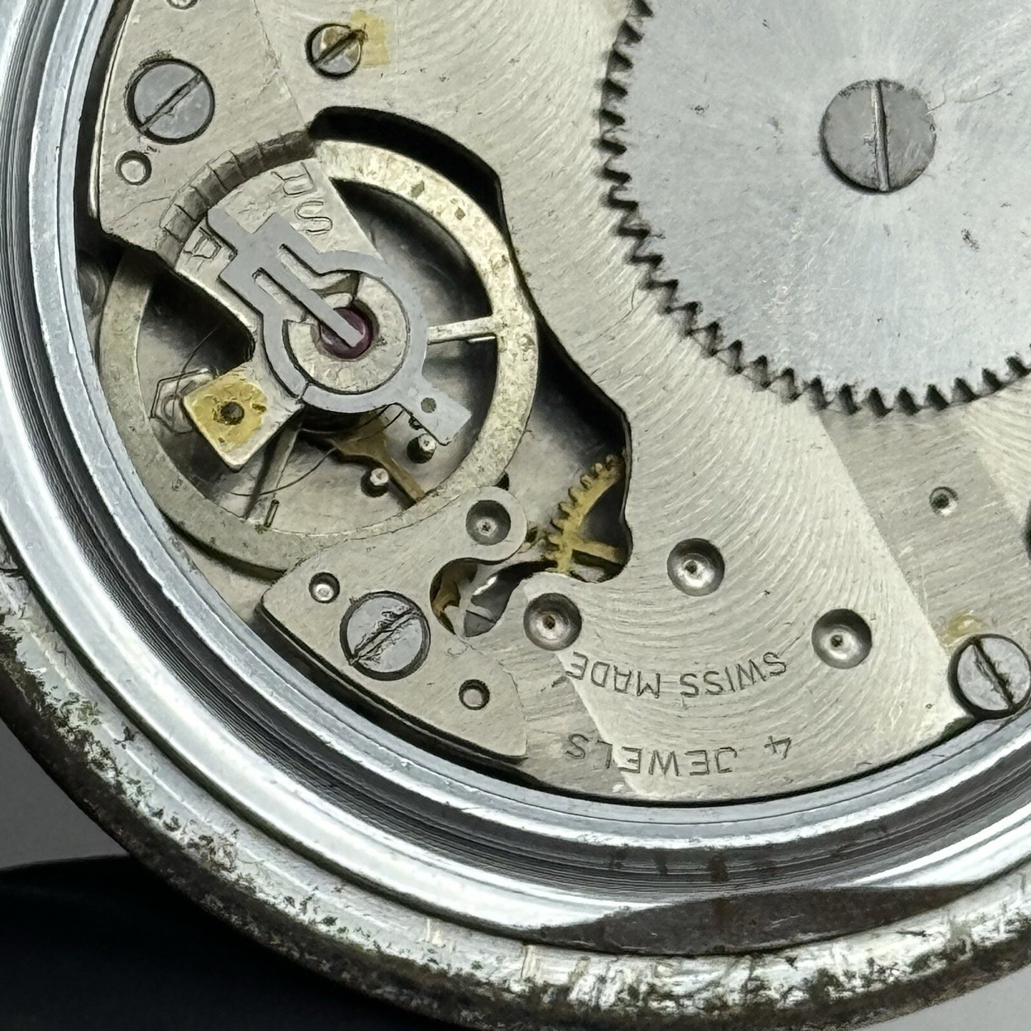 50mm Art Deco Novoris Cal 132 Black Dial + Sub Dial Roman Numerals Parts Repair