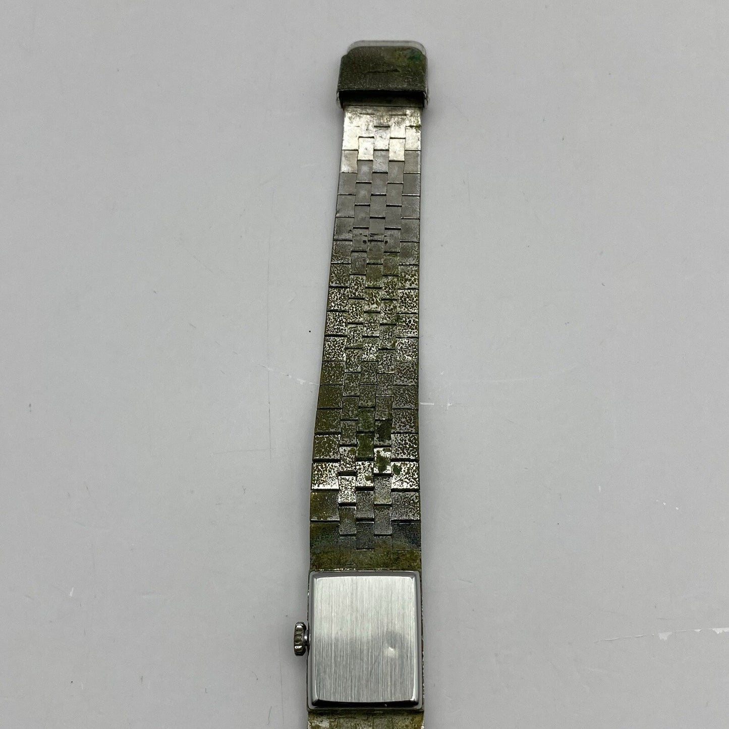 15mm Ladies Chevalier Bark Affect Silver Tone Dress Watch NON WORKING