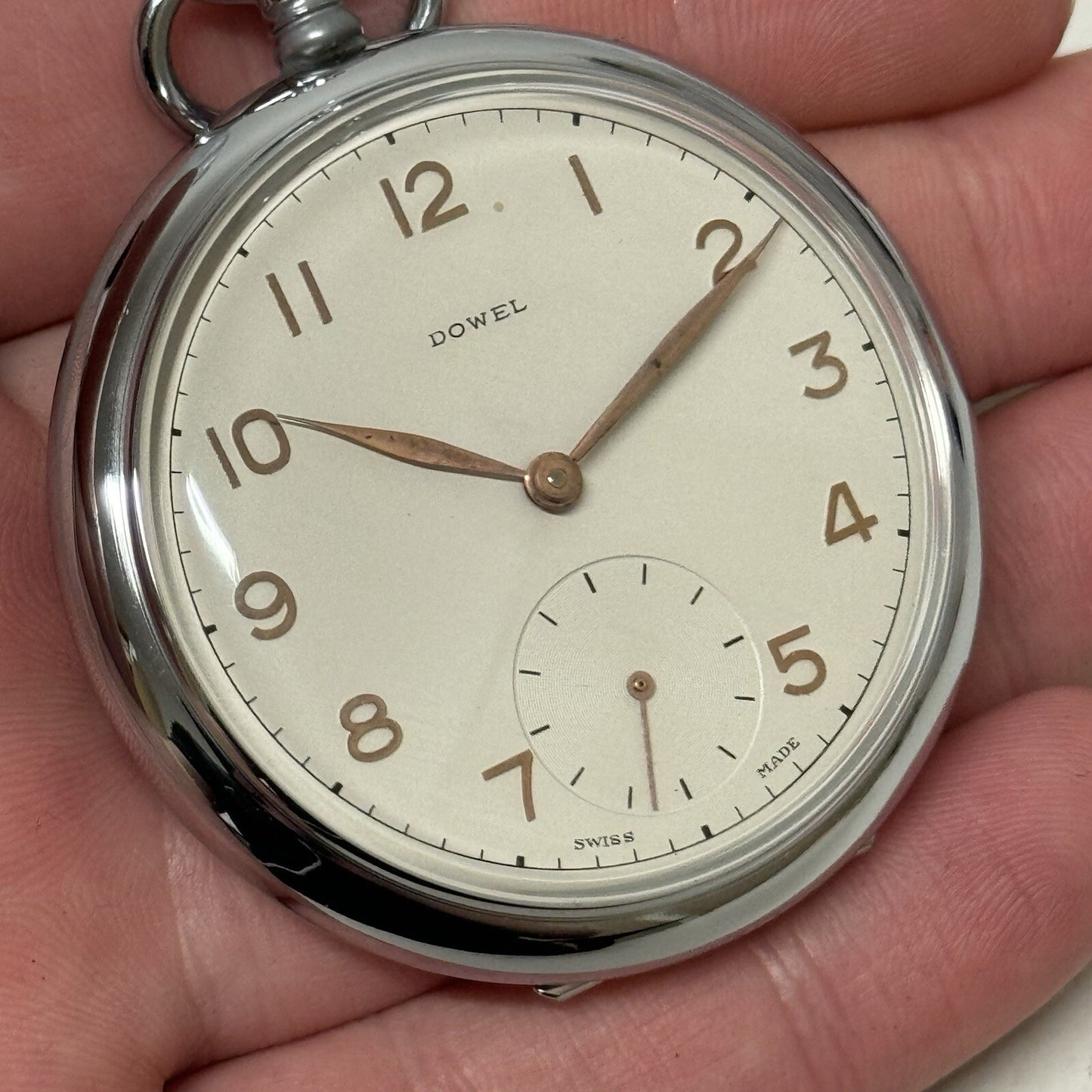 50mm Vintage Dowel NEW OLD STOCK Open Face Sub Seconds Pocket Watch TO SERVICE