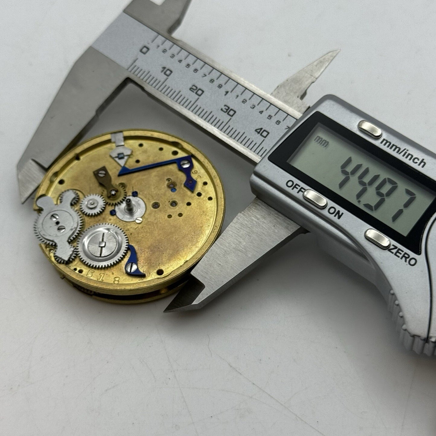 44.9mm Centre Seconds Chronograph Antique Pocket Watch Movement FOR PARTS