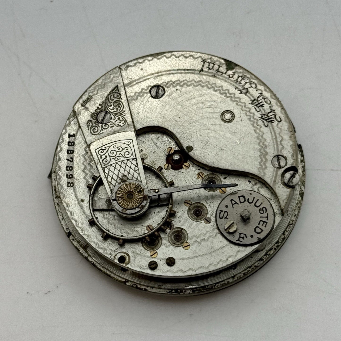 45.7mm Veritoff "Fake" Railroad Special Pocket Watch Movement FOR PARTS