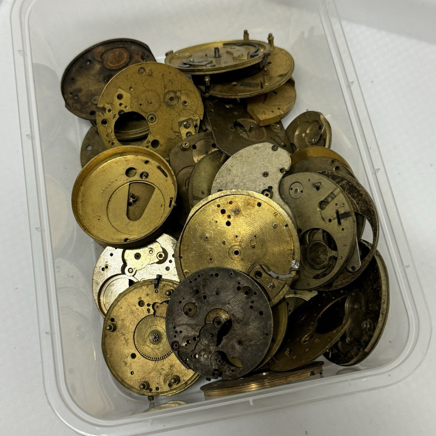 510 Grams Mixed Partial Pocket Watch Movements Watchmakers Job Lot Spares Parts