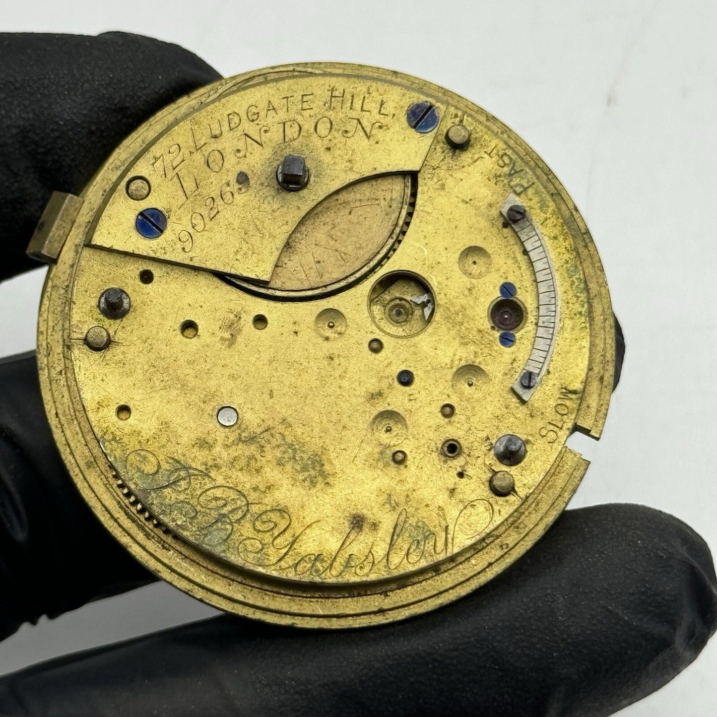 44.7mm J B Yabsley Ludgate Hill London Pocket Watch Movement FOR PARTS