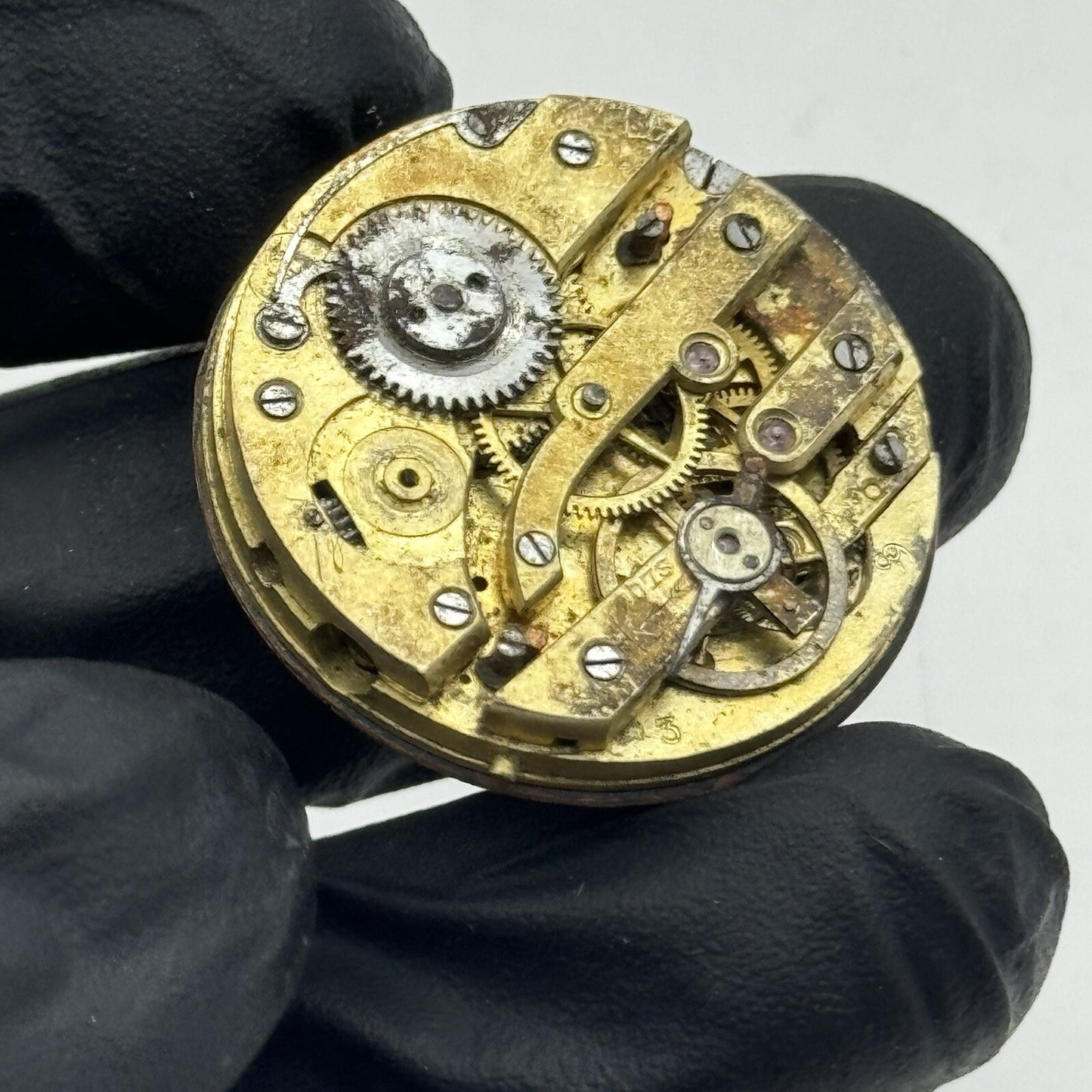28.7mm Beautiful Quality Patterned Dial Cylinder Pocket Watch Movement FOR PARTS
