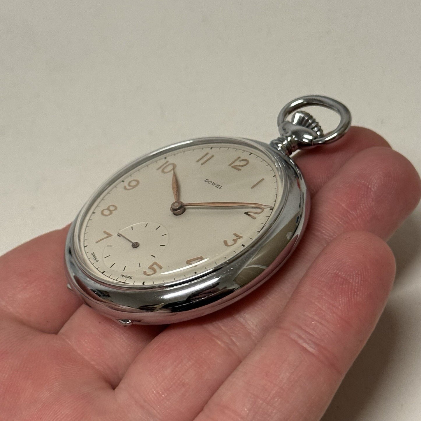 49mm Vintage Dowel NEW OLD STOCK Open Face Sub Seconds Pocket Watch TO SERVICE