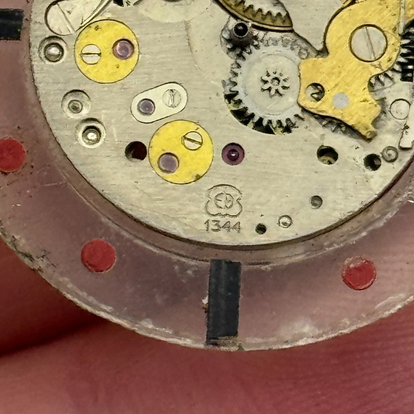 28.8mm EB 1344 Swiss 17 Jewels Manual Wind Watch Movement Vintage PARTS SPARES