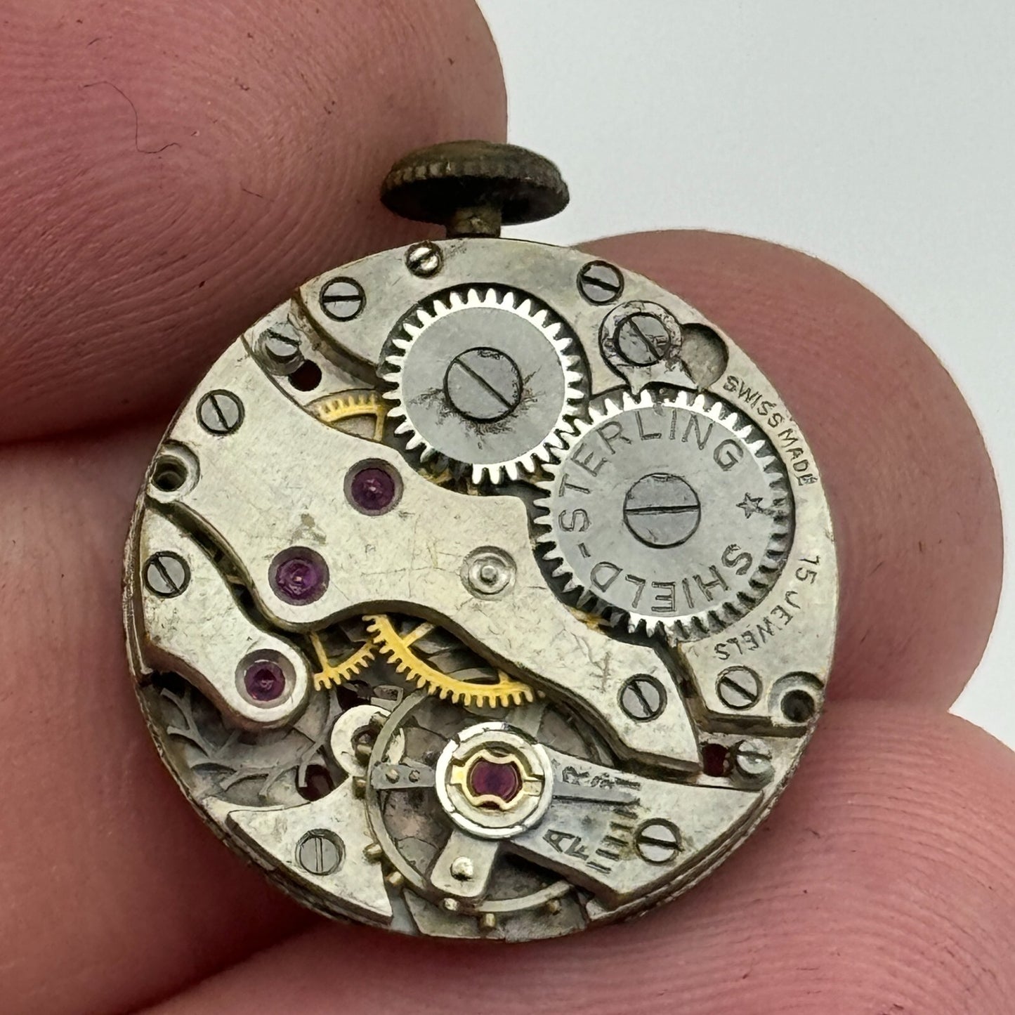 19.7mm Sterling Shield Peseux P 60 Balance Ok Manual Wind Watch Movement PARTS