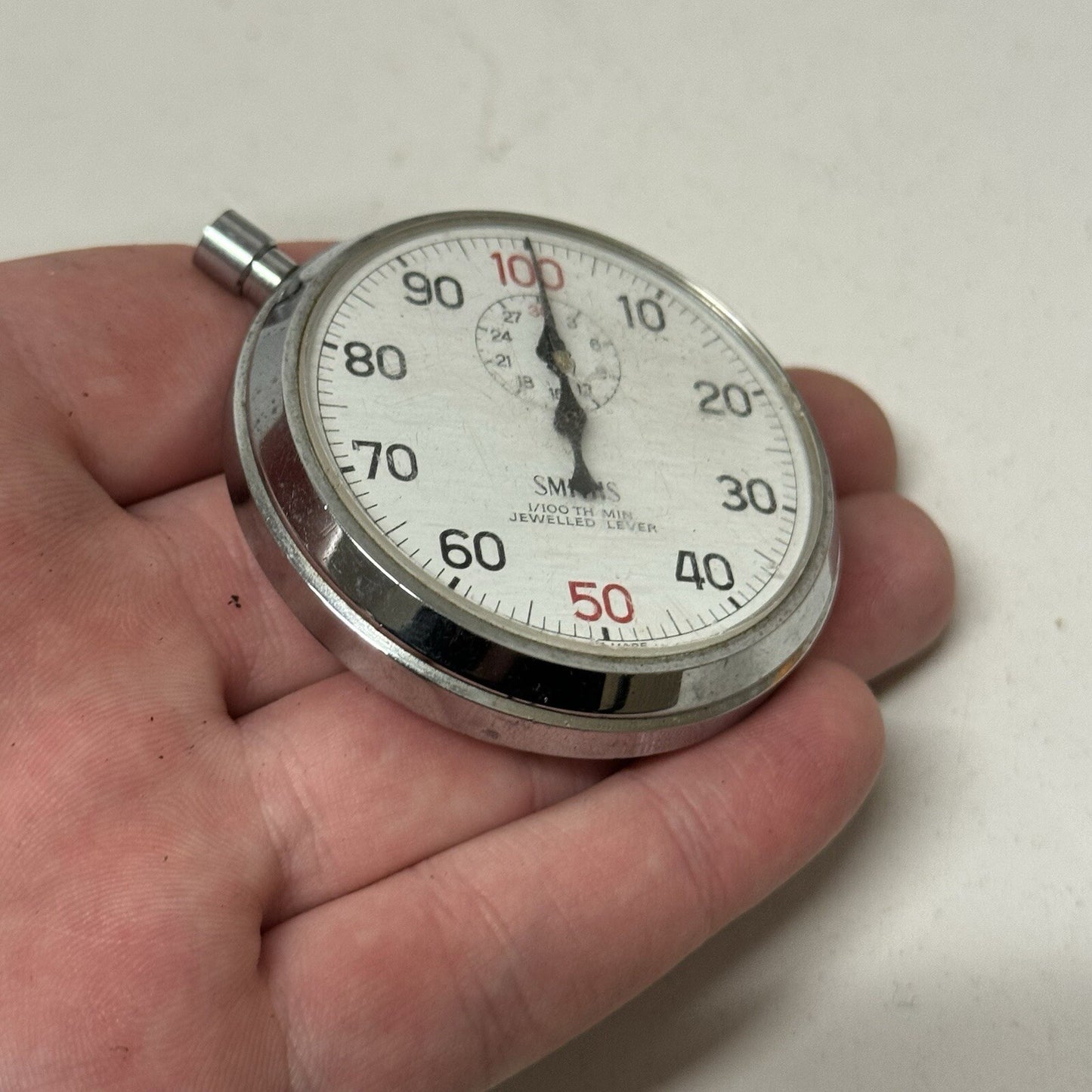 54mm Manual Wind Smith Min Jewelled Lever Stop Watch NON WORKING