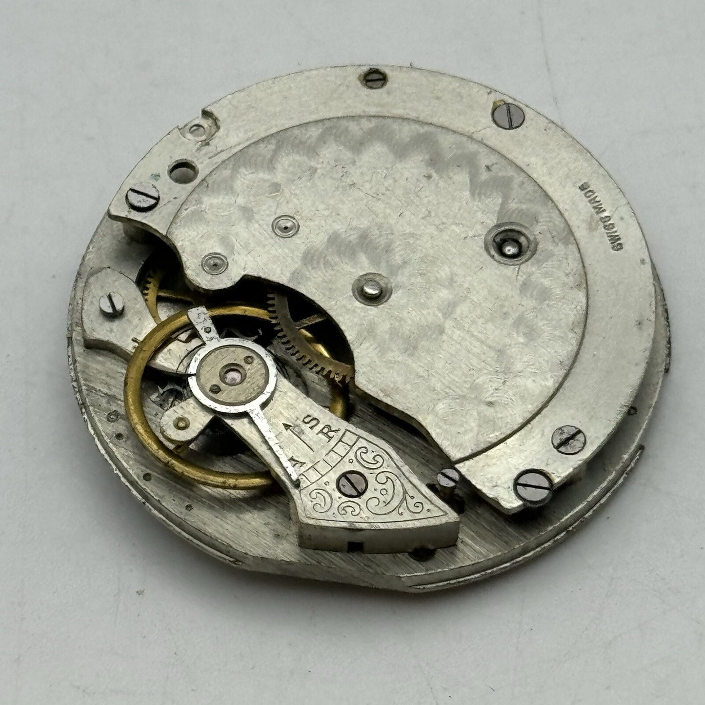41.2mm Unidentified Interesting Pocket Watch Movement FOR PARTS Restore