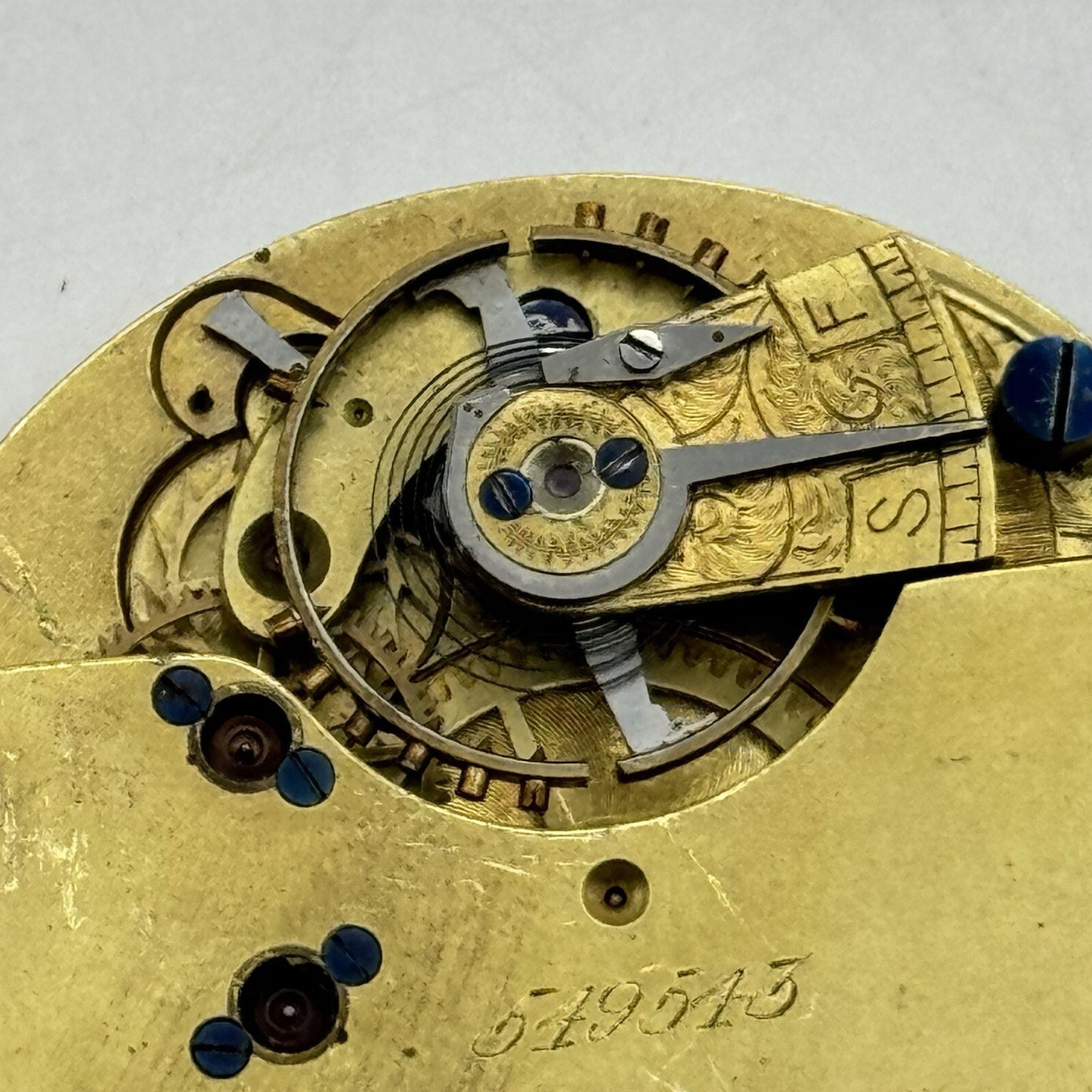 41.2mm Manual Wind Unidentified Pocket Watch Movement Dial Hands FOR PARTS