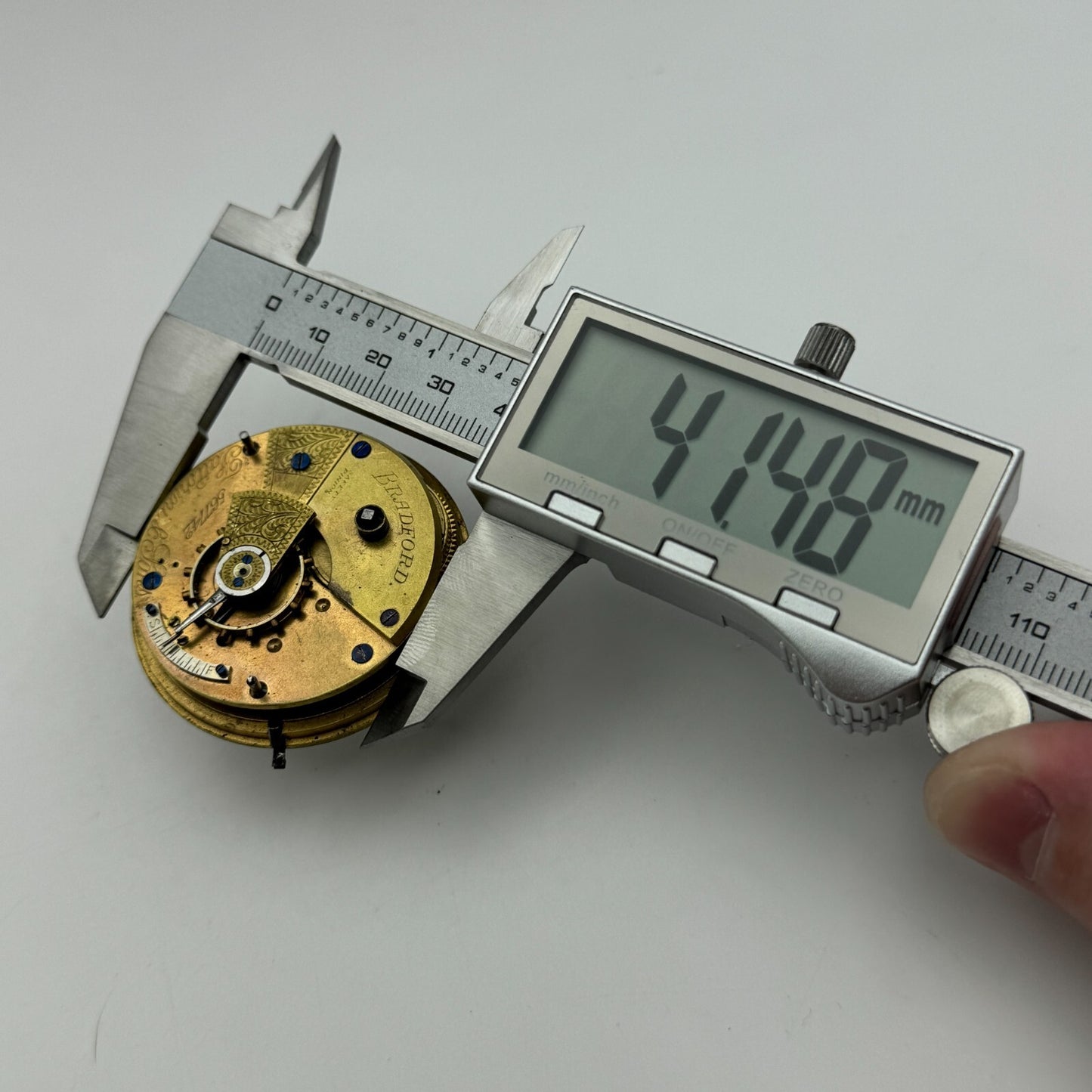 46.5mm Fattoroni & Sons Bradford Chronometer Makers Pocket Watch Movement PARTS