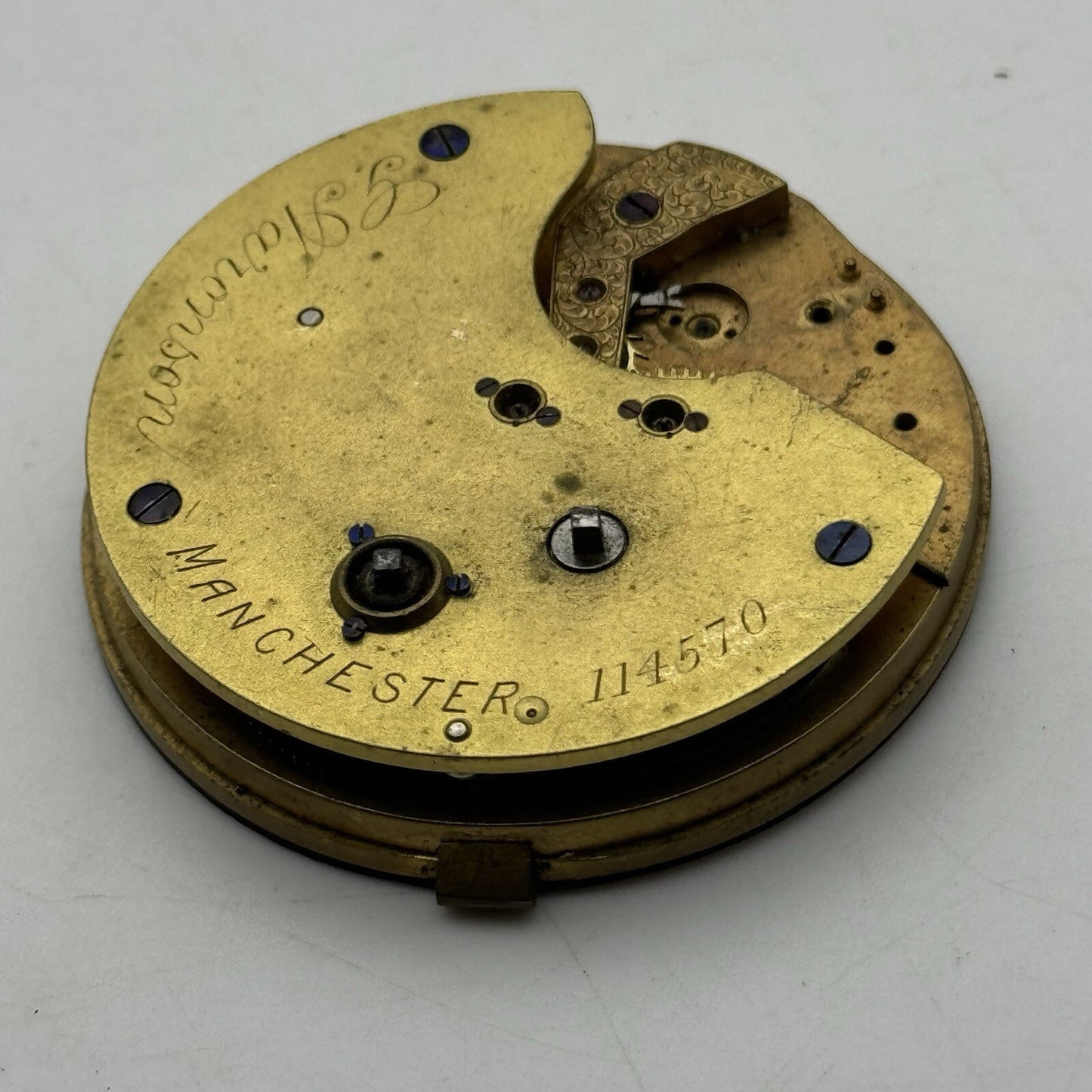 51.7mm Centre Seconds Chronograph Fusee Pocket Watch Movement FOR PARTS