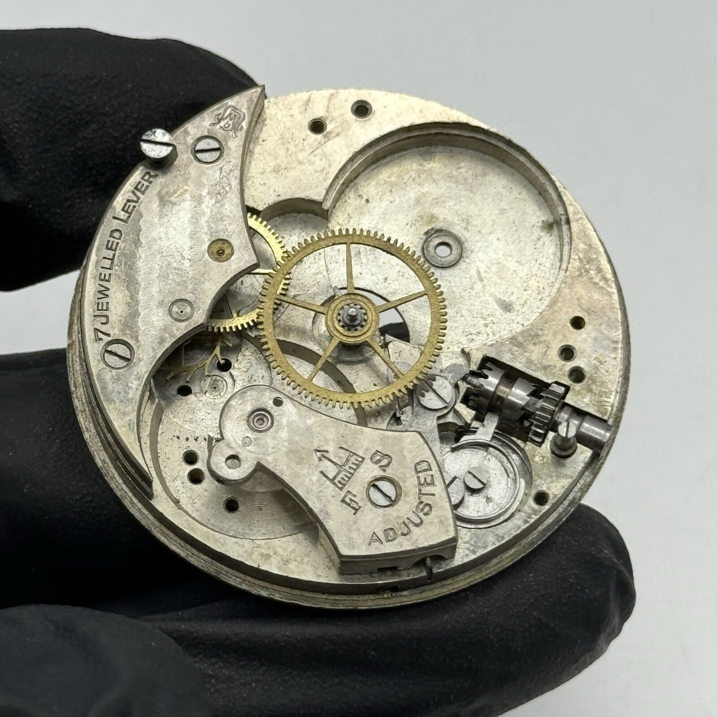 43.1mm Manual Wind Lever Adjusted Partial Pocket Watch Movement FOR PARTS Repair