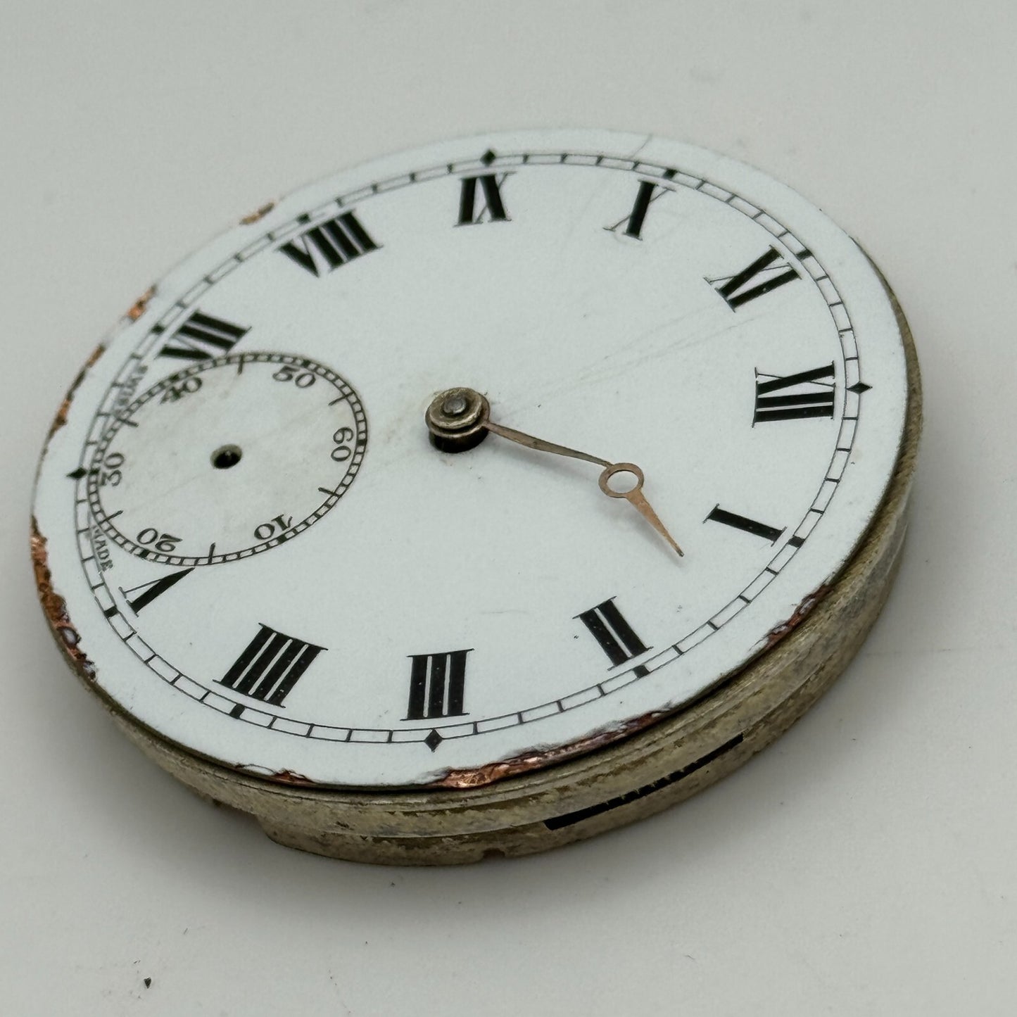 43.1mm Vintage 15 Jewels Swiss 3 Adjus Sub Seconds Pocket Watch Movement PARTS