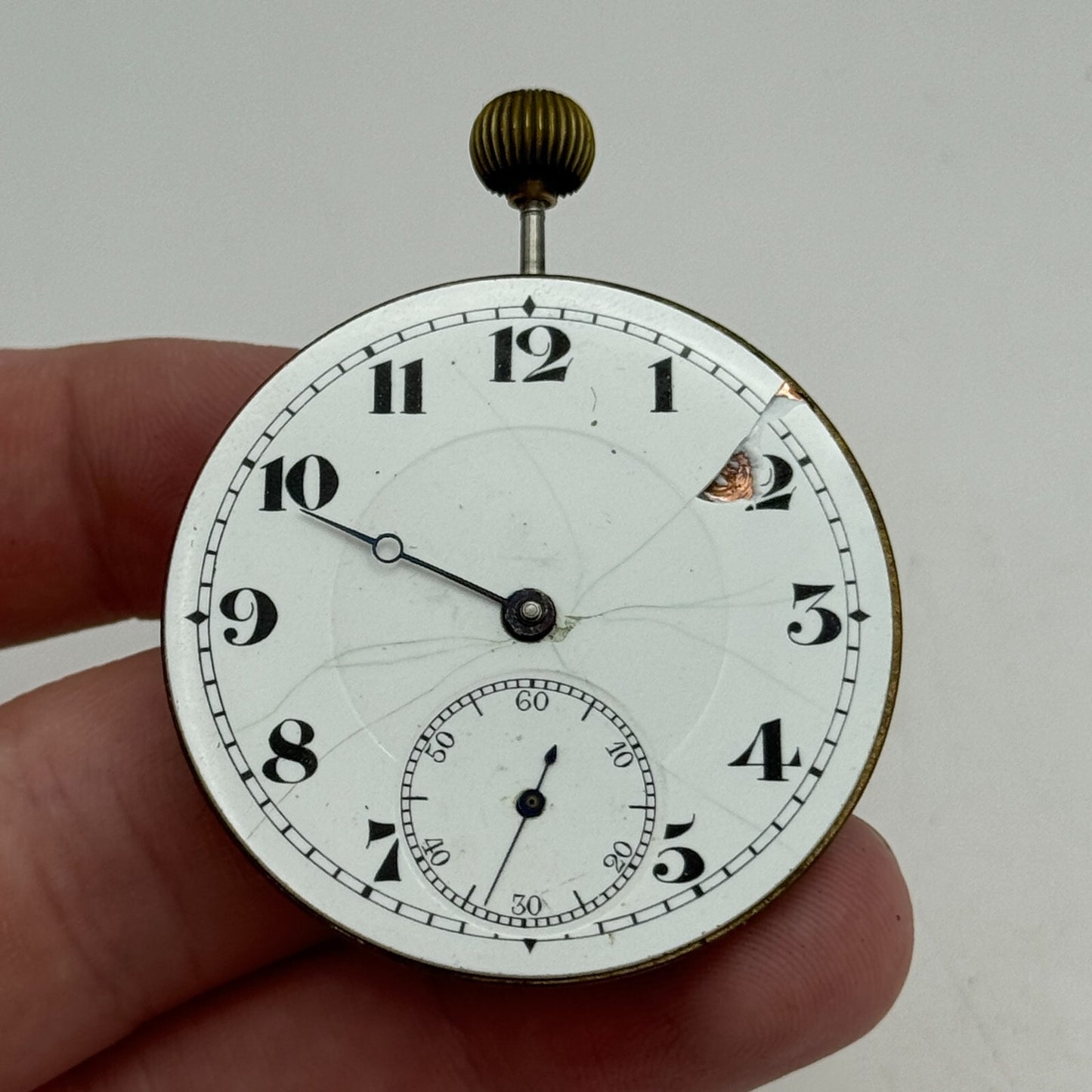 42.9mm Open Face Balance Intact Swiss 15 Jewels Pocket Watch Movement PARTS