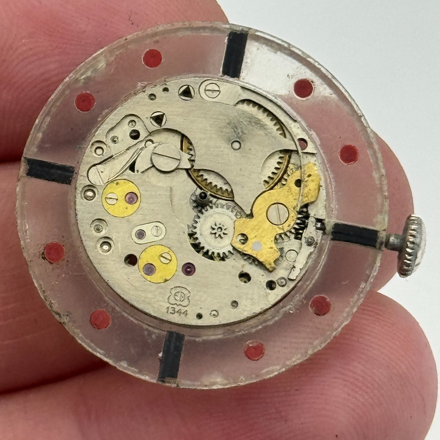 28.8mm EB 1344 Swiss 17 Jewels Manual Wind Watch Movement Vintage PARTS SPARES