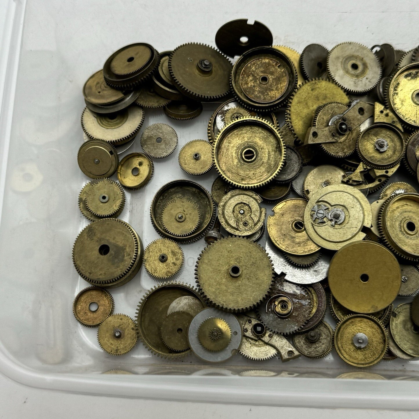 195 Grams Job Lot Of Mainspring Barrels Assorted Parts / Repairs Watchmakers
