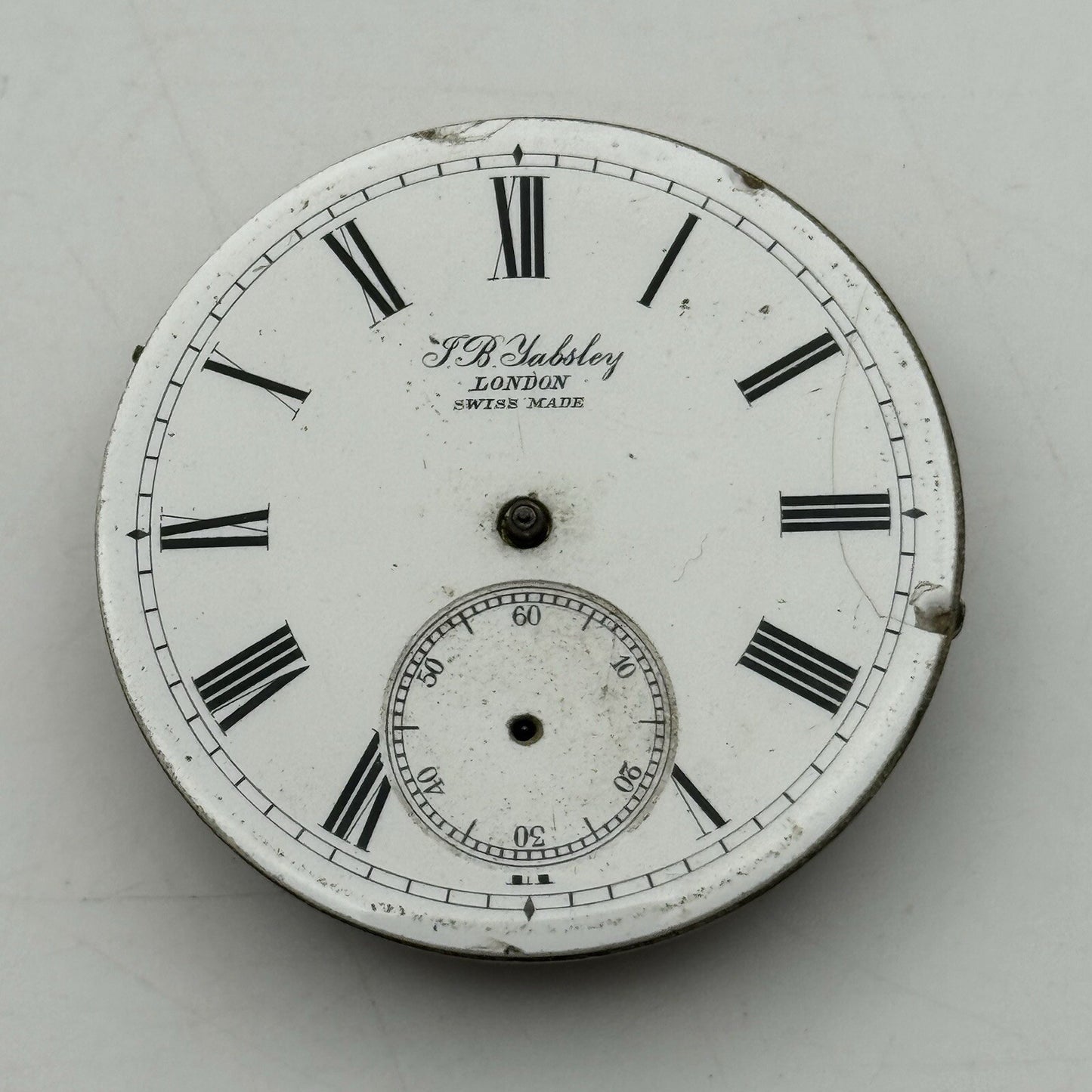 45mm Manual Wind Antique Key Wound J B Yabsley Pocket Watch Movement FOR PARTS