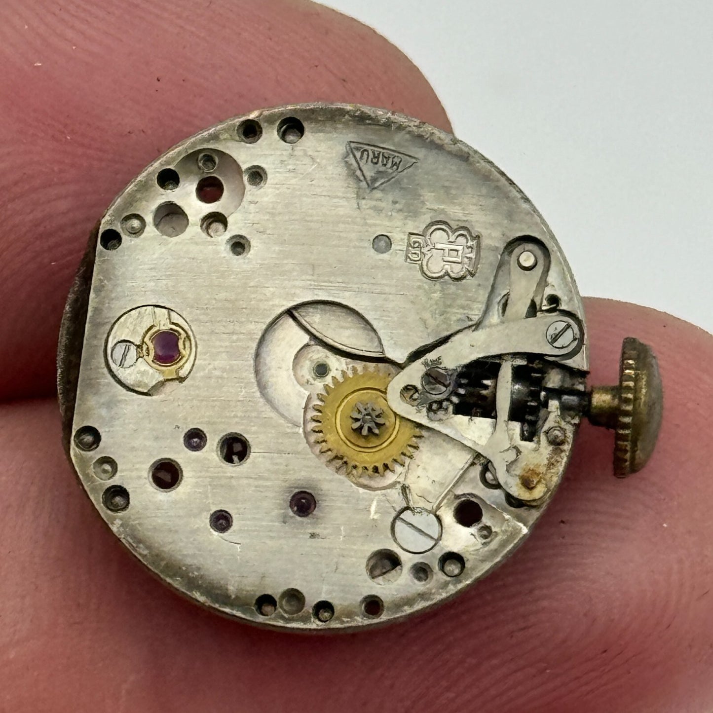 19.7mm Sterling Shield Peseux P 60 Balance Ok Manual Wind Watch Movement PARTS