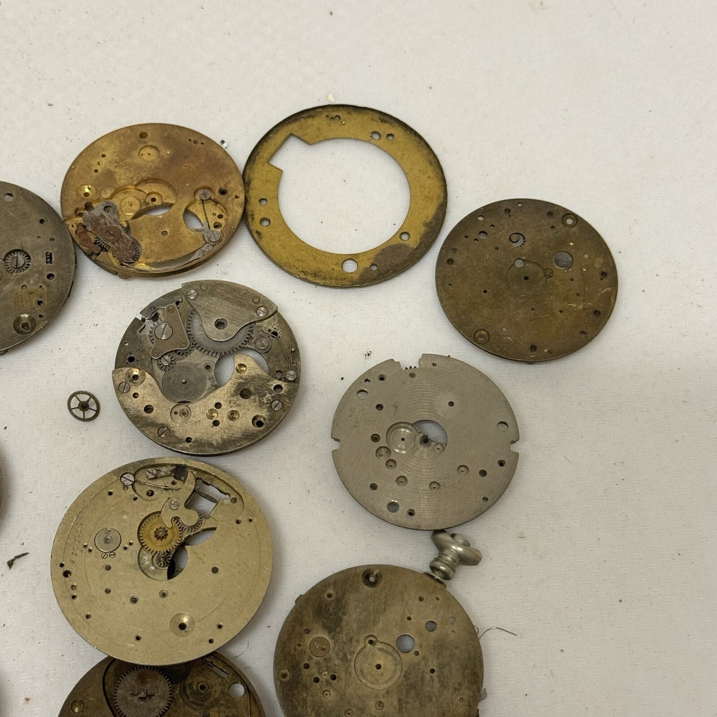 Bundle Antique Partial Pocket Watch Movements Parts Repair Watchmakers Job Lot