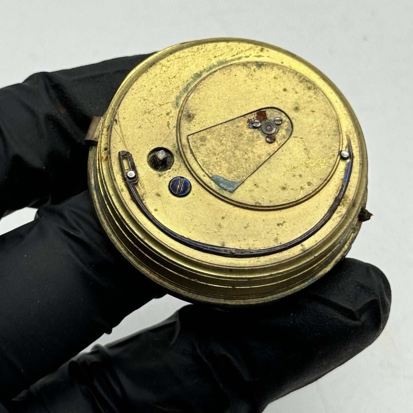 44.7mm Unidentified White Dial Porcelain Pocket Watch Movement Dial FOR PARTS