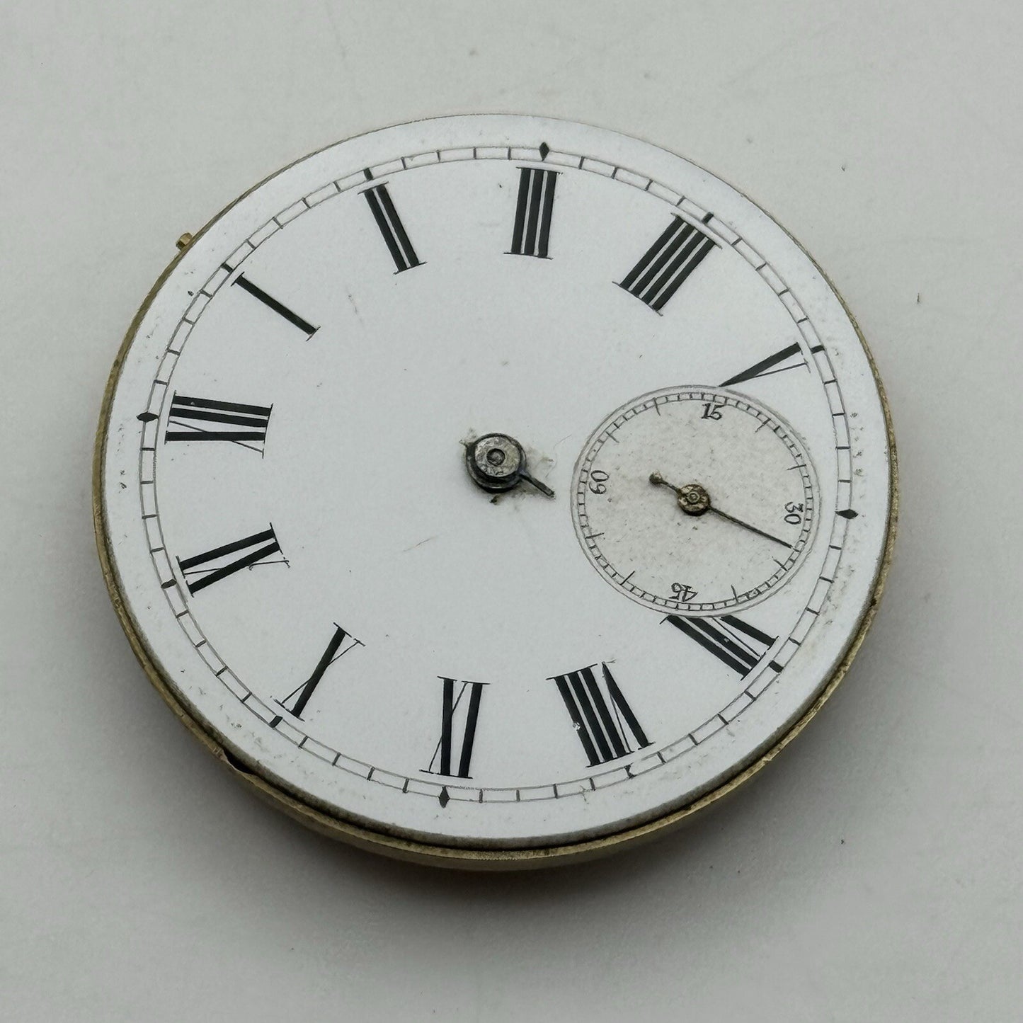 41.2mm Manual Wind D F & C Cylinder Pocket Watch Movement Dial FOR PARTS