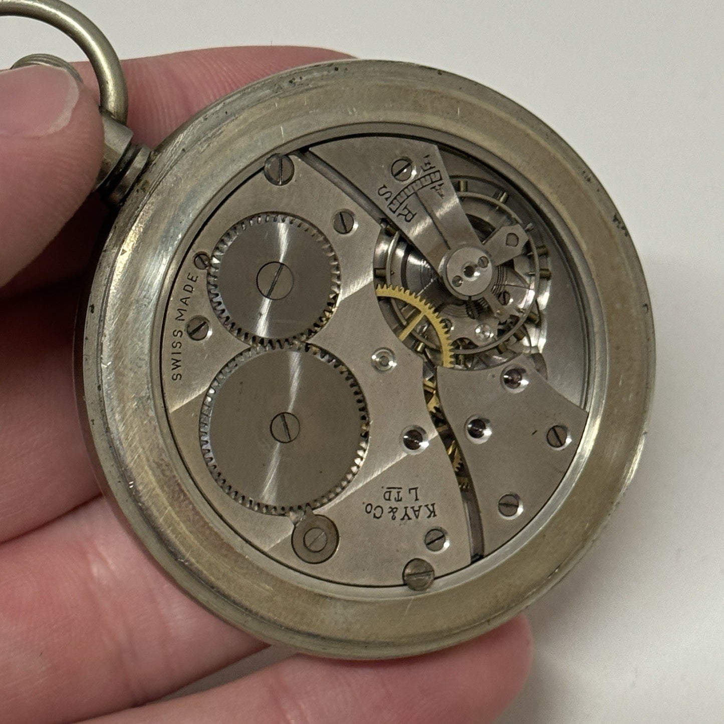 54mm Antique Kay’s Screwback Lever Open Face Quality Pocket Watch TO RESTORE