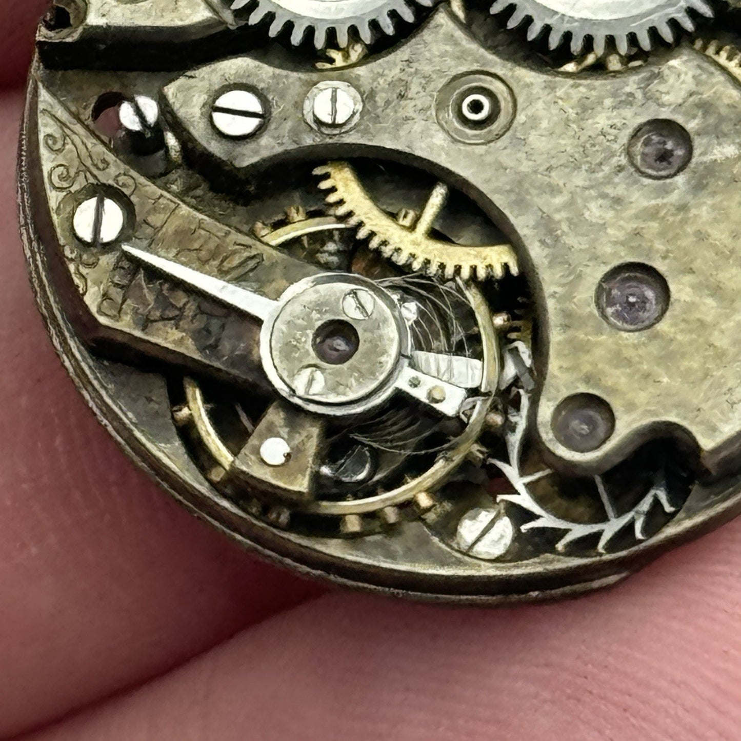 25.7mm ROLEX Rebberg Manual Wind Trench Watch Movement & Dial Antique PARTS