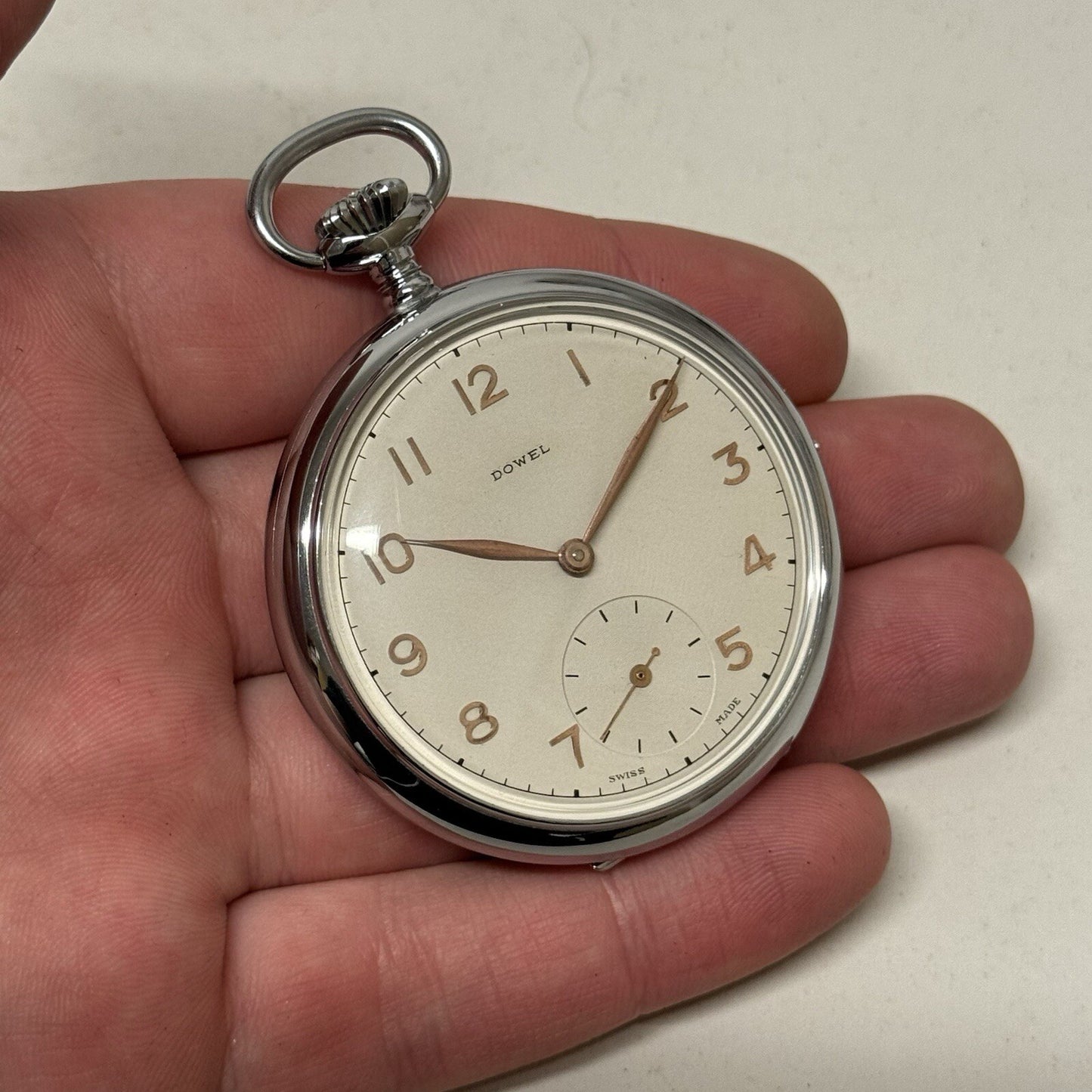 50mm Vintage Dowel NEW OLD STOCK Open Face Sub Seconds Pocket Watch TO SERVICE