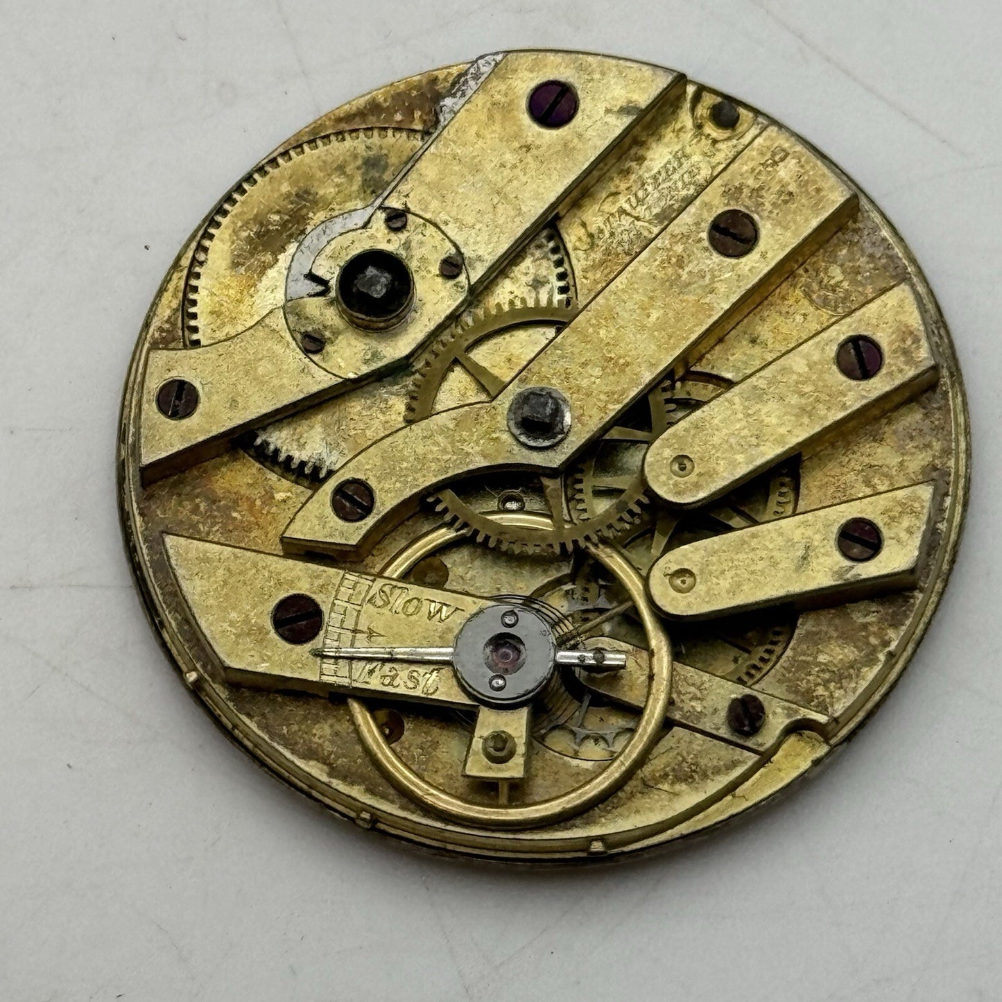36.7mm Stauffer C X De Fonds Beautiful Dial Cylinder Watch Movement FOR PARTS