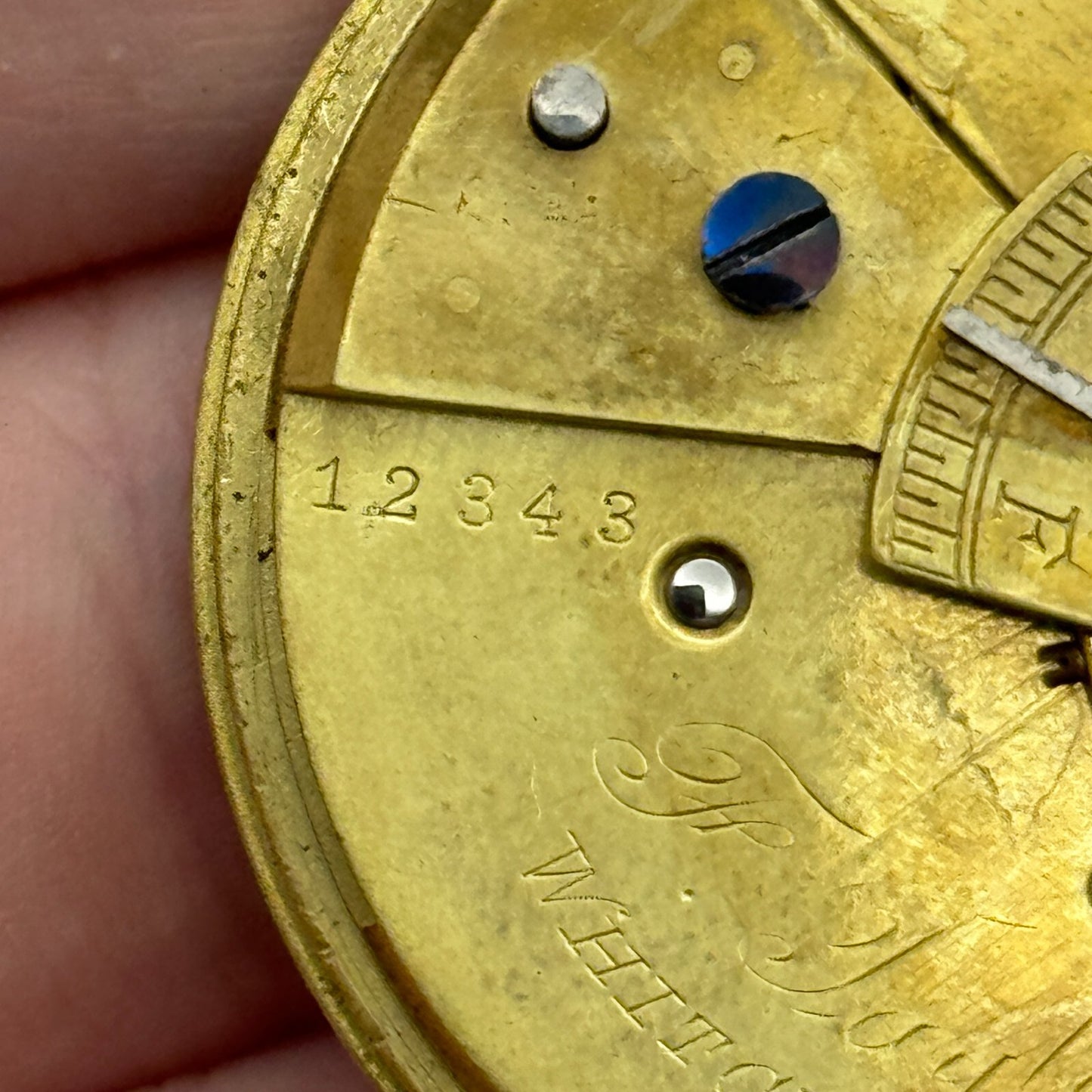 44.9mm Antique F Taylor Whitchurch Balance Intact Pocket Watch Movement PARTS