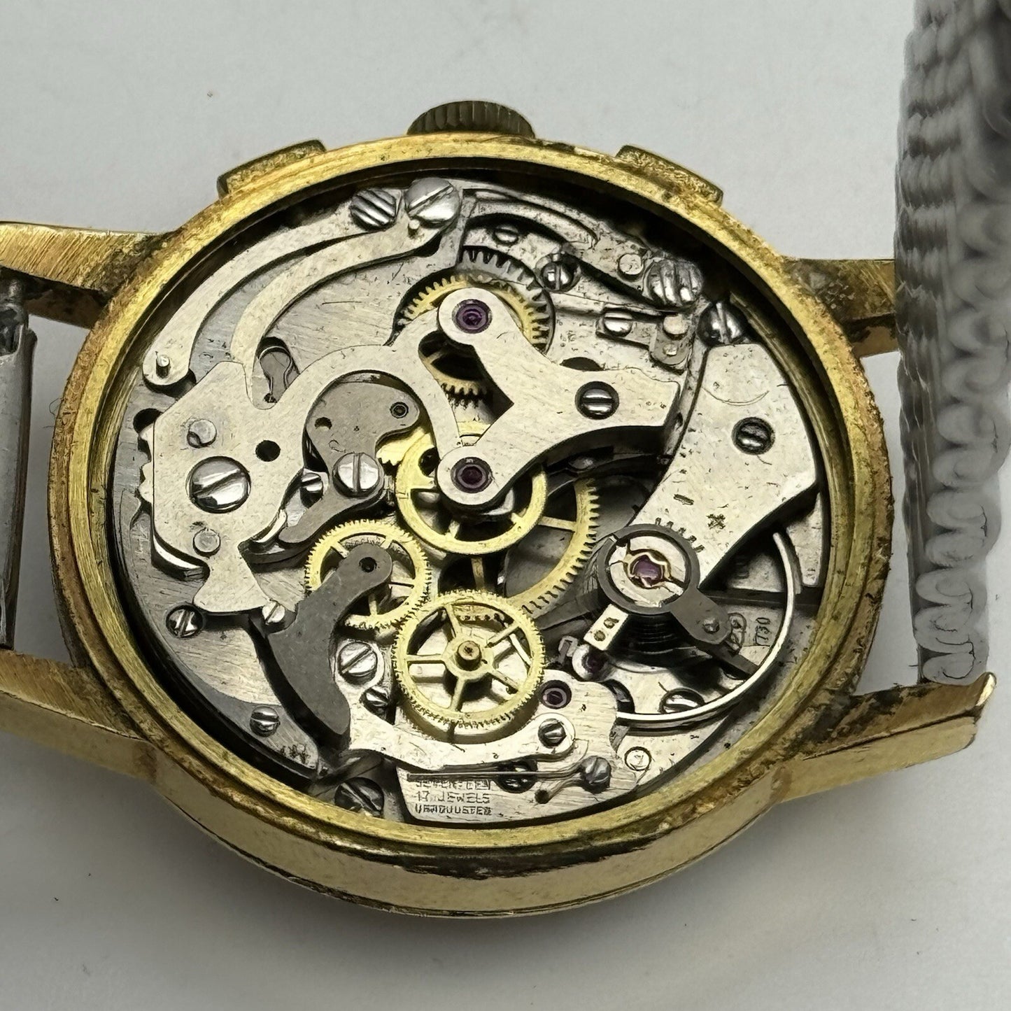 Vintage Swiss Emperor Valjoux 7730 Chronograph Watch Ollech & Wajs TO RESTORE