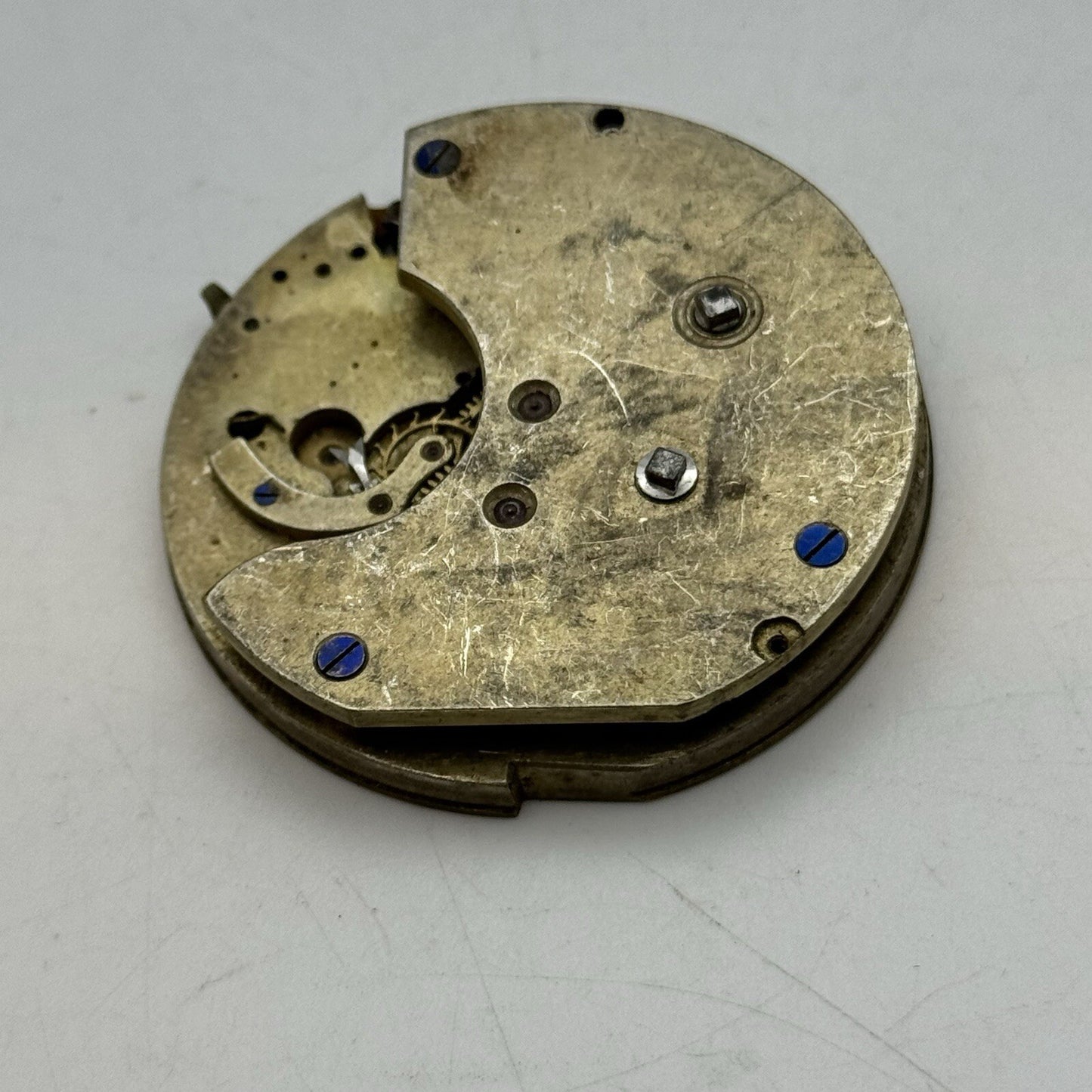 47.4mm Partial Pocket Watch Movement Missing Balance FOR PARTS Restore