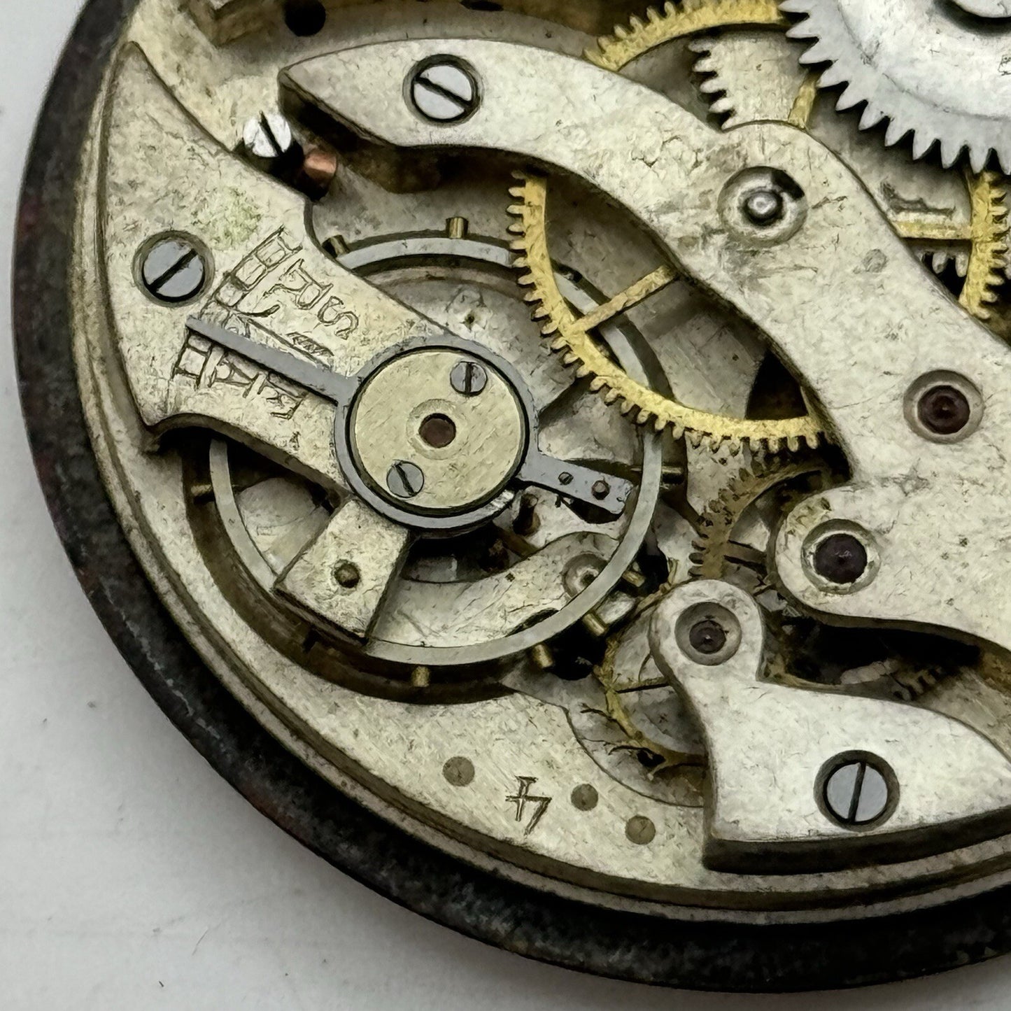 43.7mm Military Style Dial Top Wind Pocket Watch Movement FOR PARTS