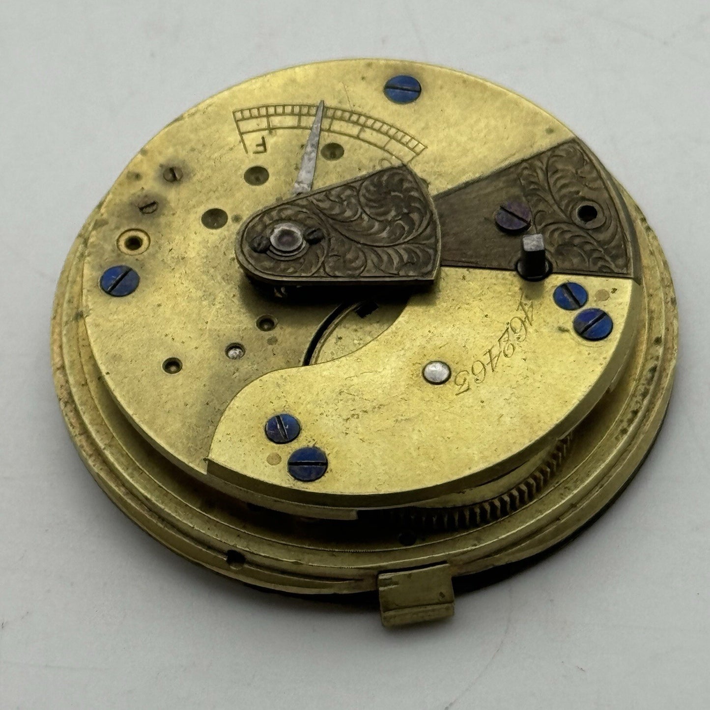 44.7mm C H Flooks Merthyr Bristol Pontypridd Pocket Watch Movement FOR PARTS