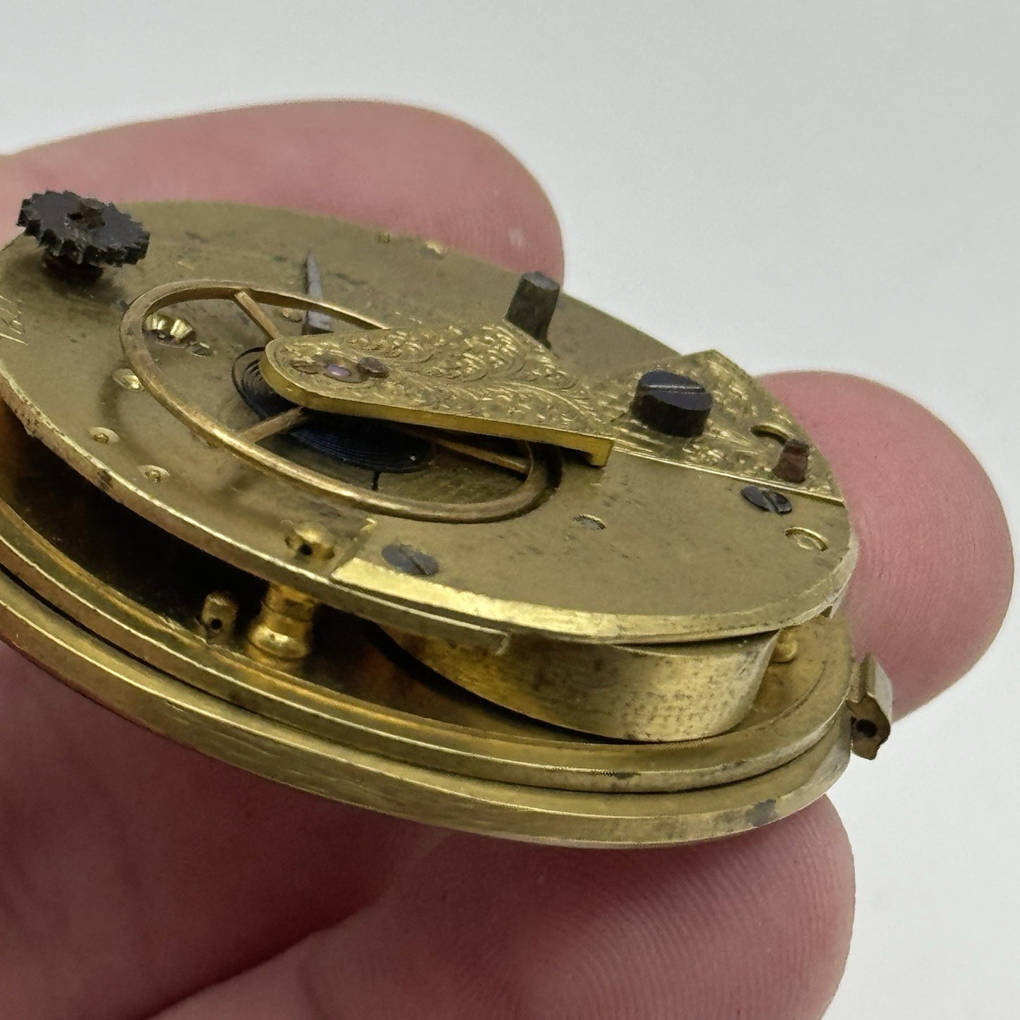 45.5mm Antique Unidentified Fusee Pocket Watch Movement - PARTS REPAIR SPARES