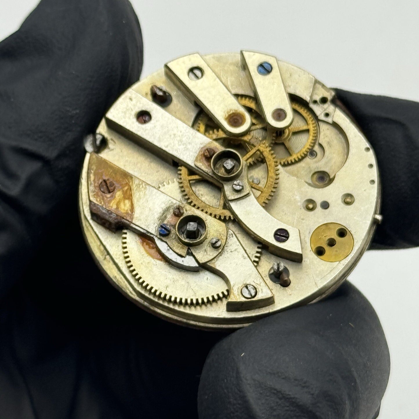34.4mm Beautiful Patterned Dial Cylinder Pocket Watch Movement FOR PARTS