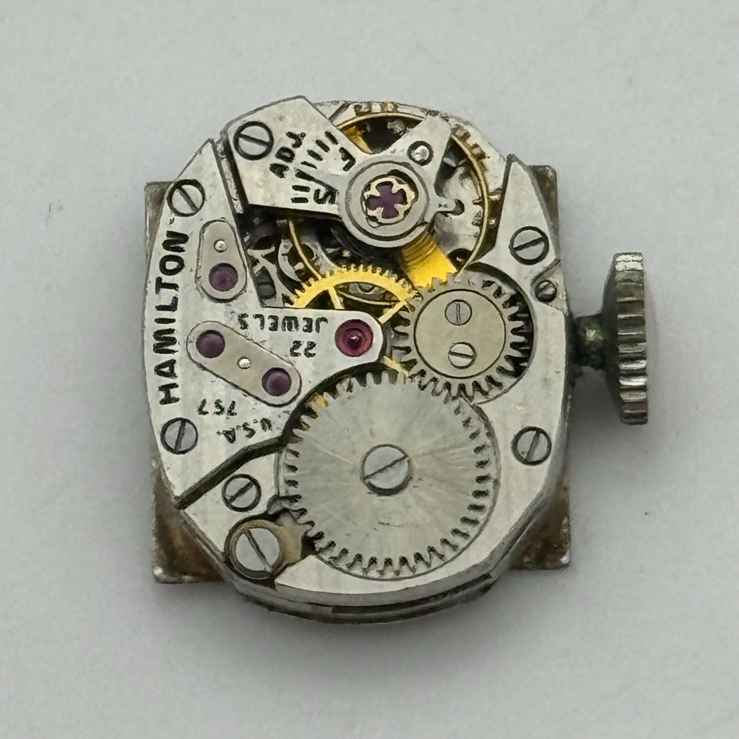 12.7mm Ladies Hamilton Cal 757 Manual Wind 22 Jewels Swiss Watch Movement PARTS