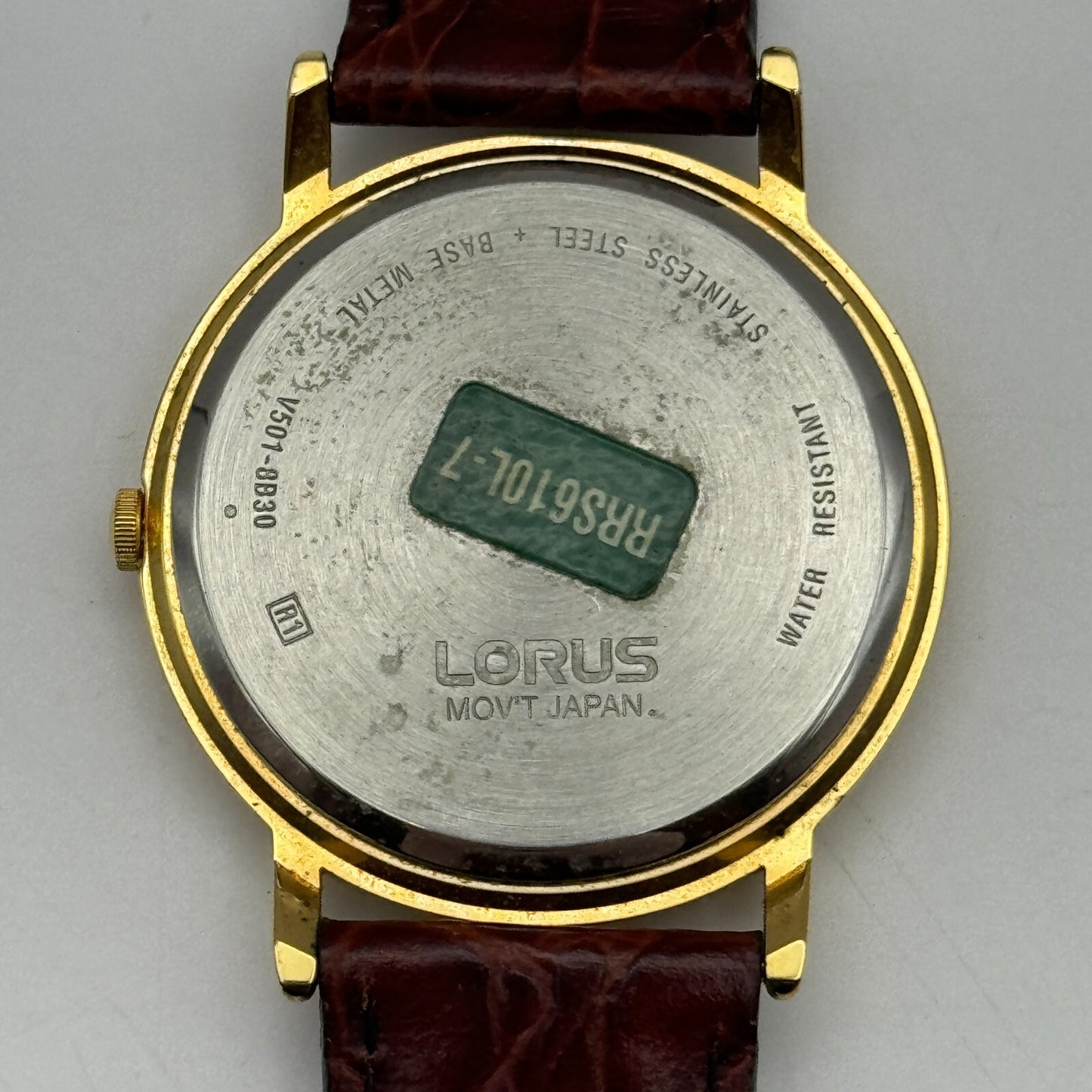 34mm Working Lorus V501-8B30 Vintage Quartz Watch Unisex New Battery 8.5 Inches