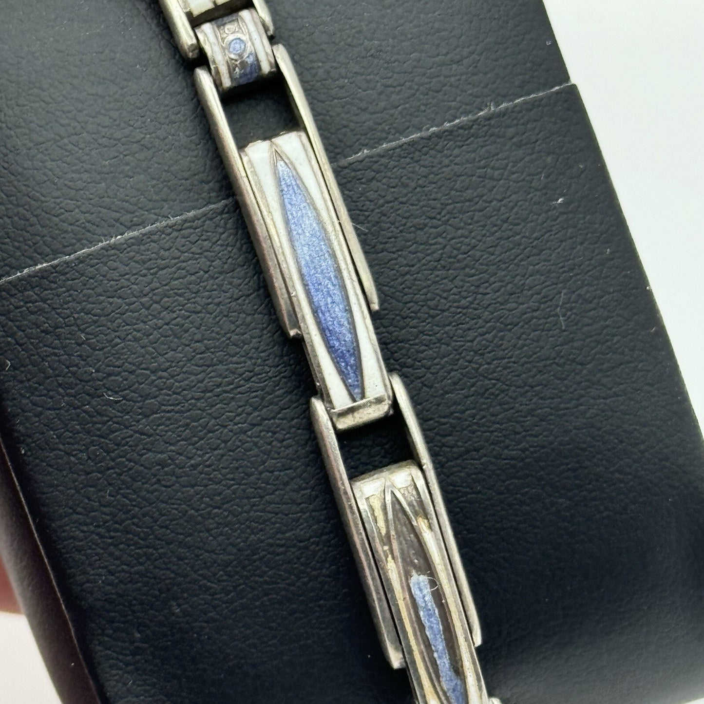 Pin Set Vintage Blue Enamel Sterling Silver 925 Ladies Trench Watch TO RESTORE