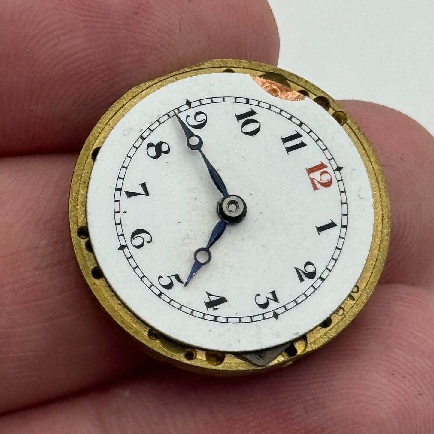 23.6mm Stauffer SS & Co Trench Watch Movement Balance Ok Manual Wind Swiss PARTS
