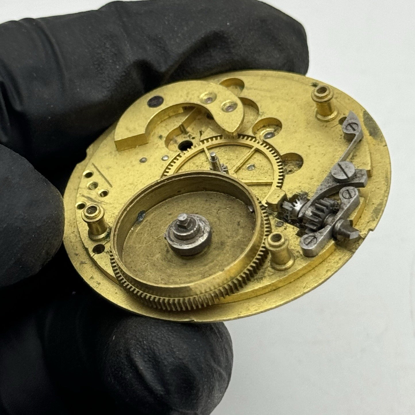 43.7mm Unidentified Partial Pocket Watch Movement FOR PARTS Restoration