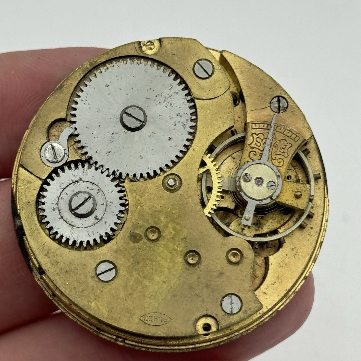 42.8mm Buren Sub Seconds Vintage Pocket Watch Movement And Dial PARTS SPARES