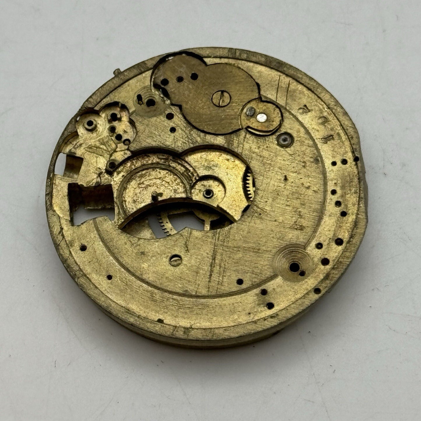 40.5mm Unidentified Partial No Bal Pocket Watch Movement FOR PARTS Restore