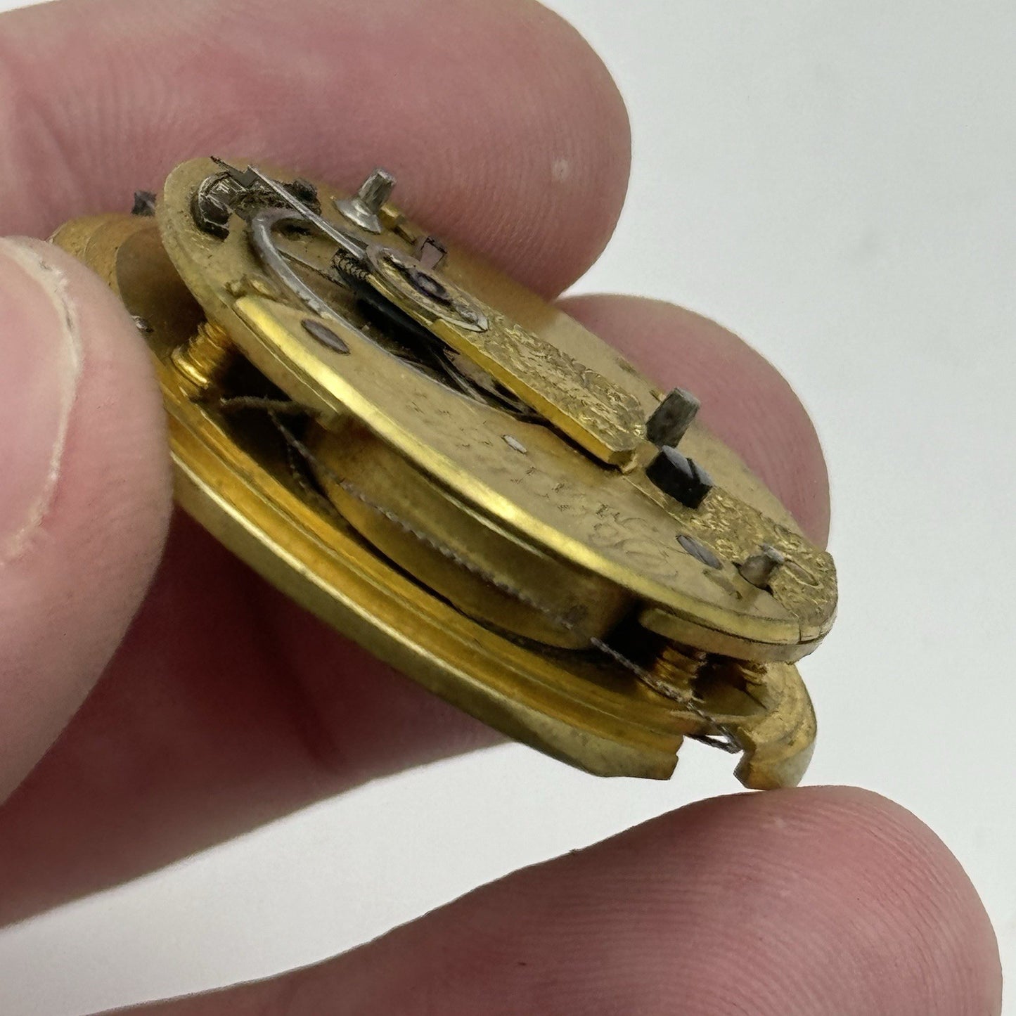 36.2mm Antique Brewin March English Fusee Pocket Watch Movement - PARTS